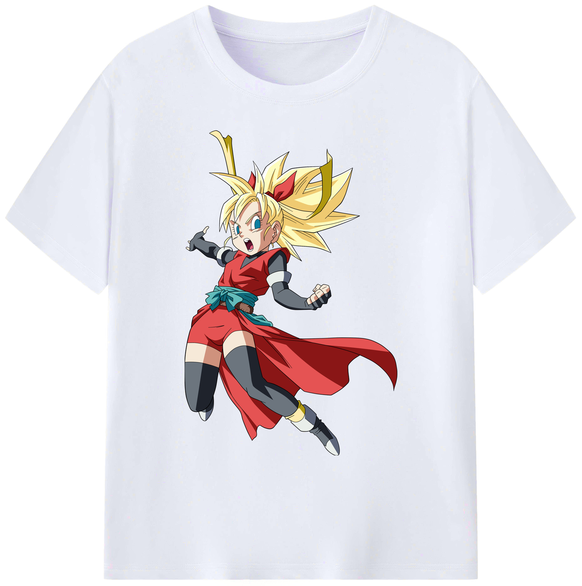 （画像用） ドラゴンボール カリフラ DRAGON BALL Caulifla 綿100％ メンズ半袖Tシャツ｜肌触りやわらか＆通気性