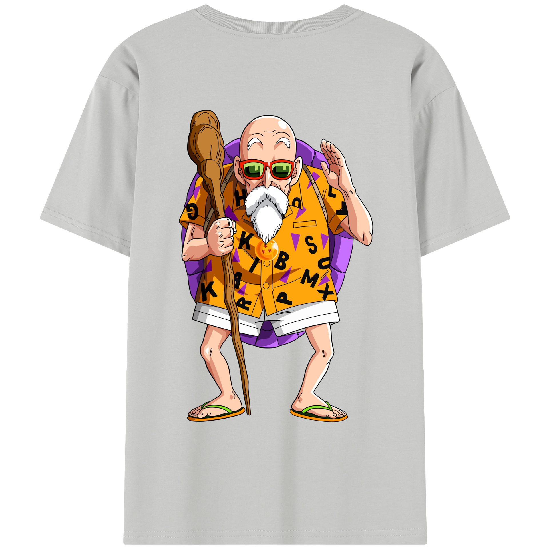 （画像用） ドラゴンボール 亀仙人（かめせんにん） DRAGON BALL Master Roshi Kame Sennin レディース半袖Tシャツ(バックプリント)