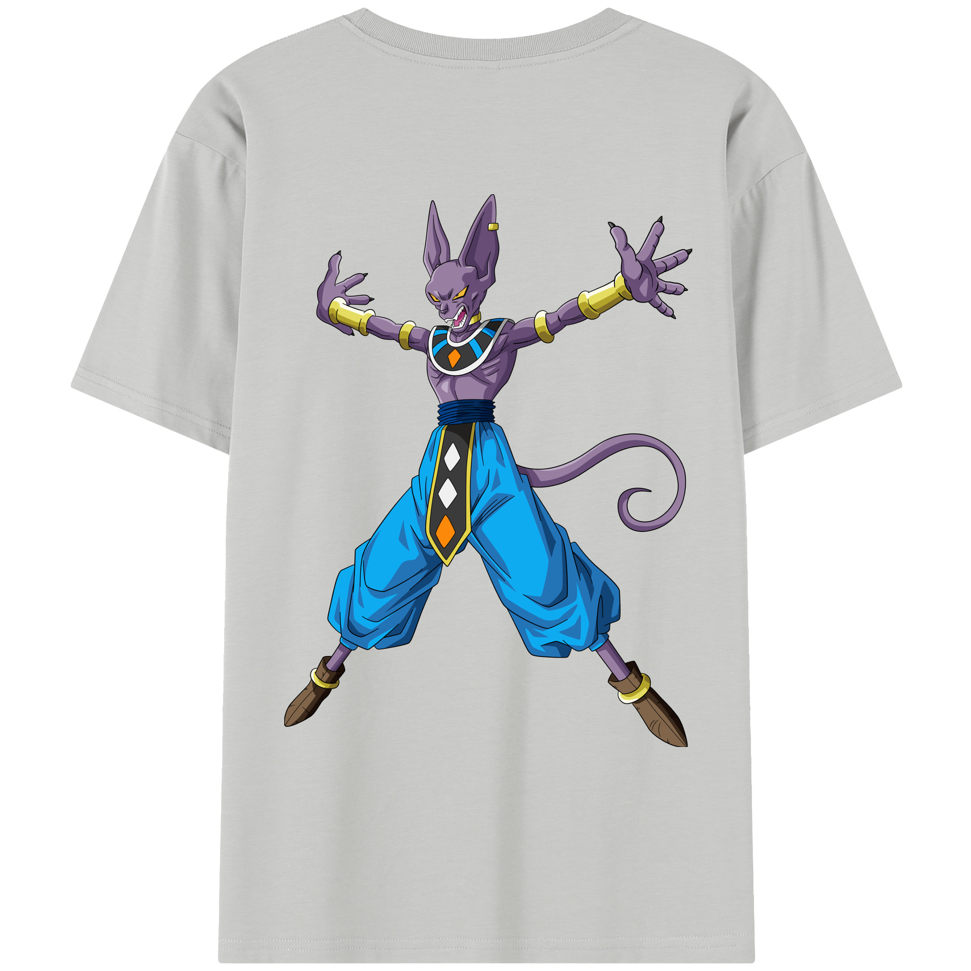 （画像用） ドラゴンボール ビルス 破壊神ビルス DRAGON BALL Beerus Birusu レディース半袖Tシャツ(バックプリント)