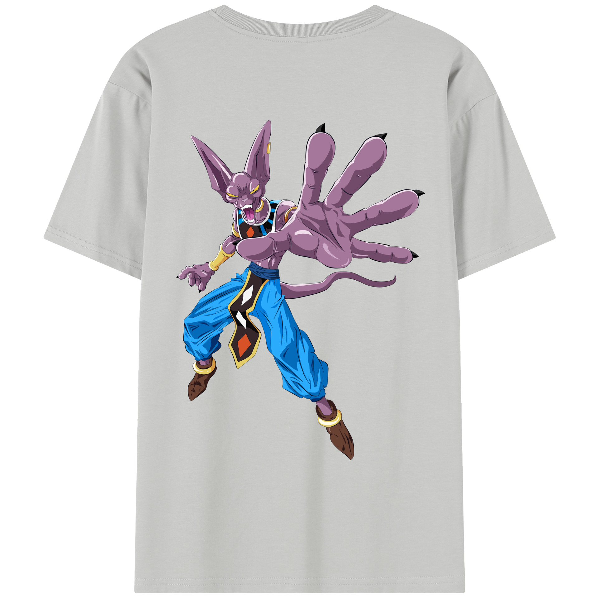 （画像用） ドラゴンボール ビルス 破壊神ビルス DRAGON BALL Beerus Birusu レディース半袖Tシャツ(バックプリント)