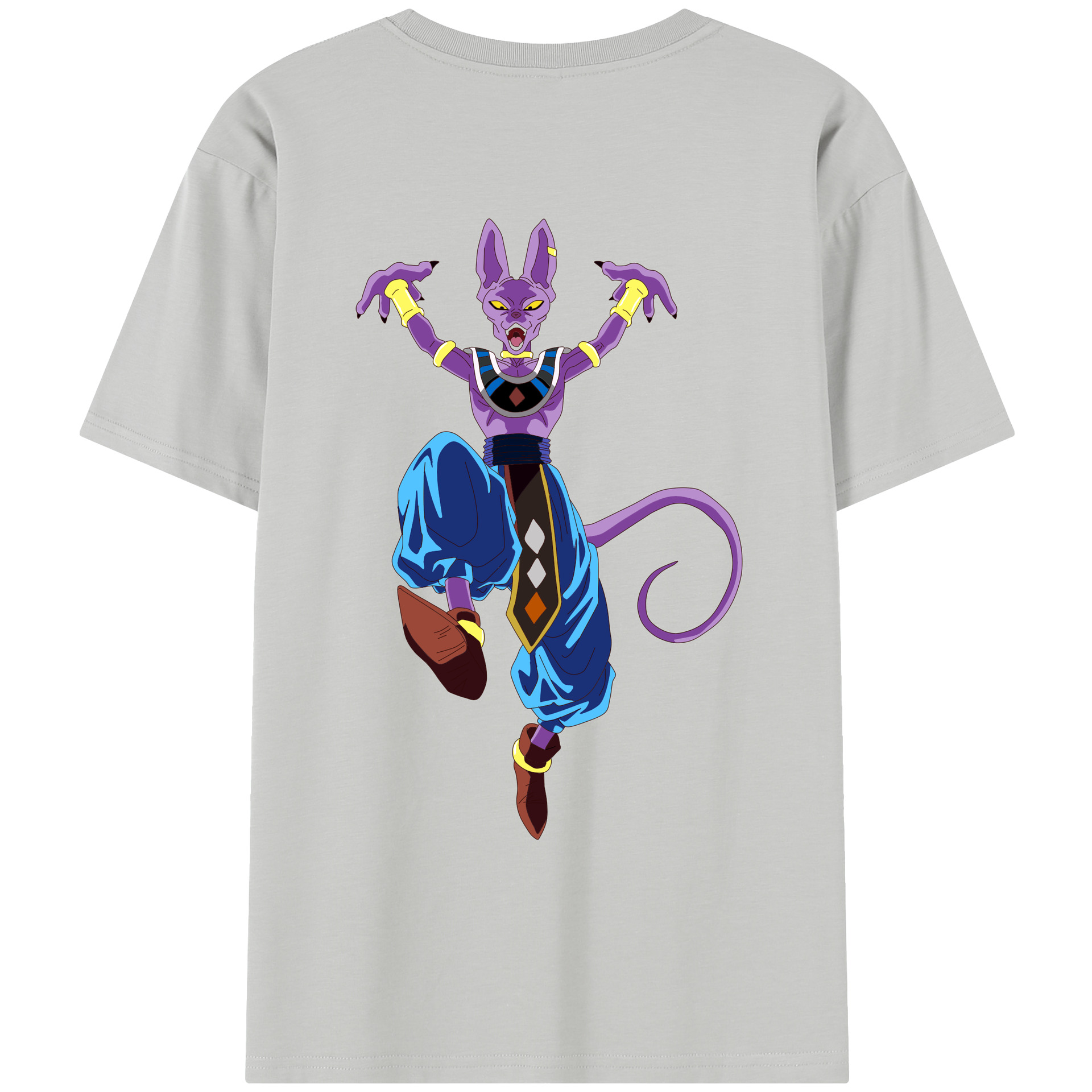 （画像用） ドラゴンボール ビルス 破壊神ビルス DRAGON BALL Beerus Birusu レディース半袖Tシャツ(バックプリント)