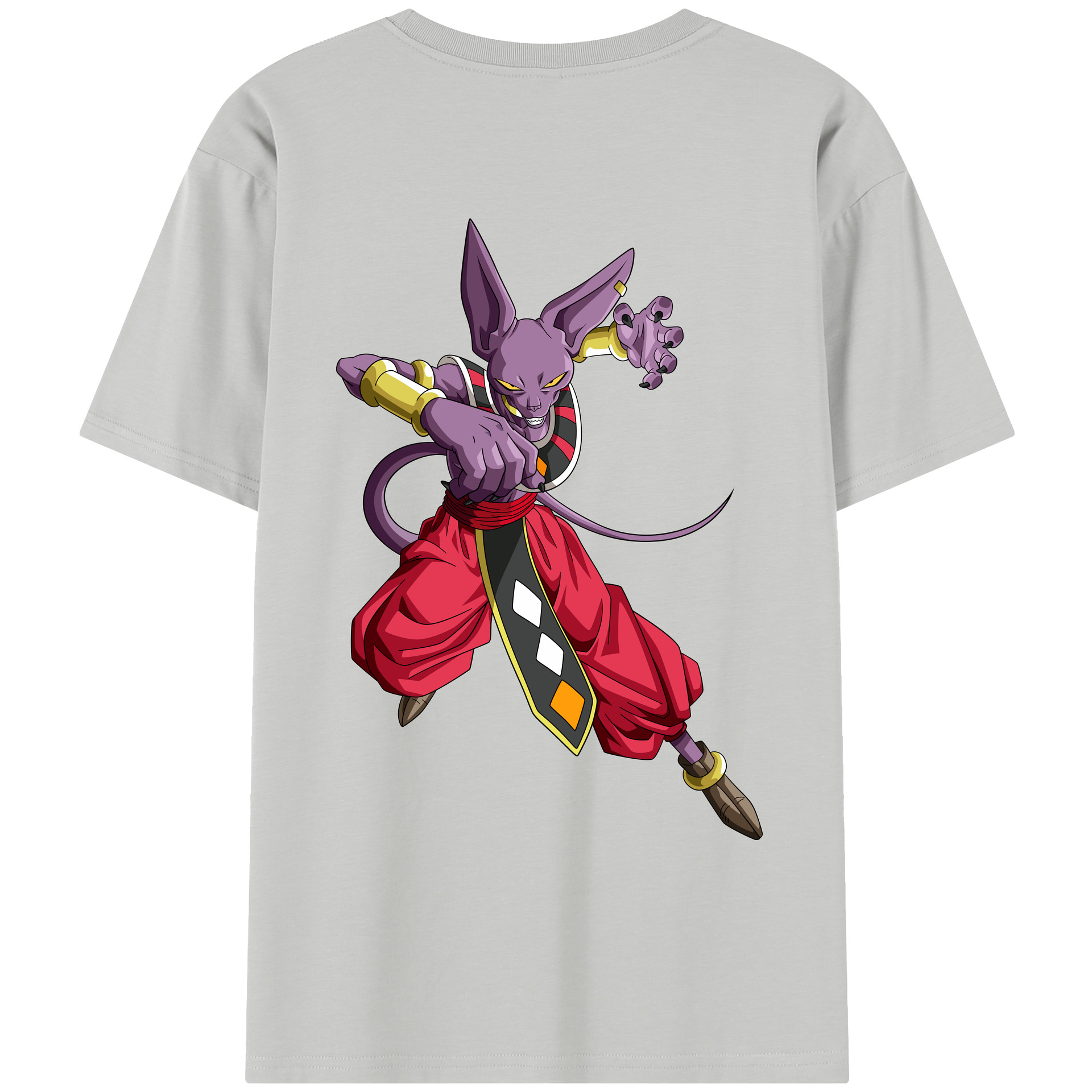 （画像用） ドラゴンボール ビルス 破壊神ビルス DRAGON BALL Beerus Birusu レディース半袖Tシャツ(バックプリント)