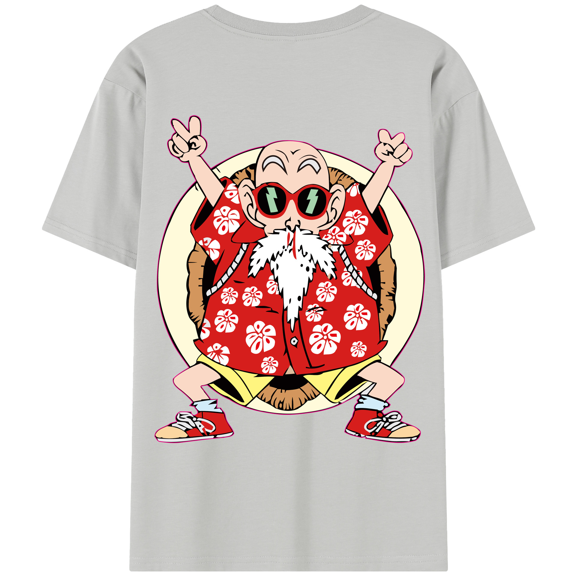 （画像用） ドラゴンボール 亀仙人（かめせんにん） DRAGON BALL Master Roshi Kame Sennin レディース半袖Tシャツ(バックプリント)