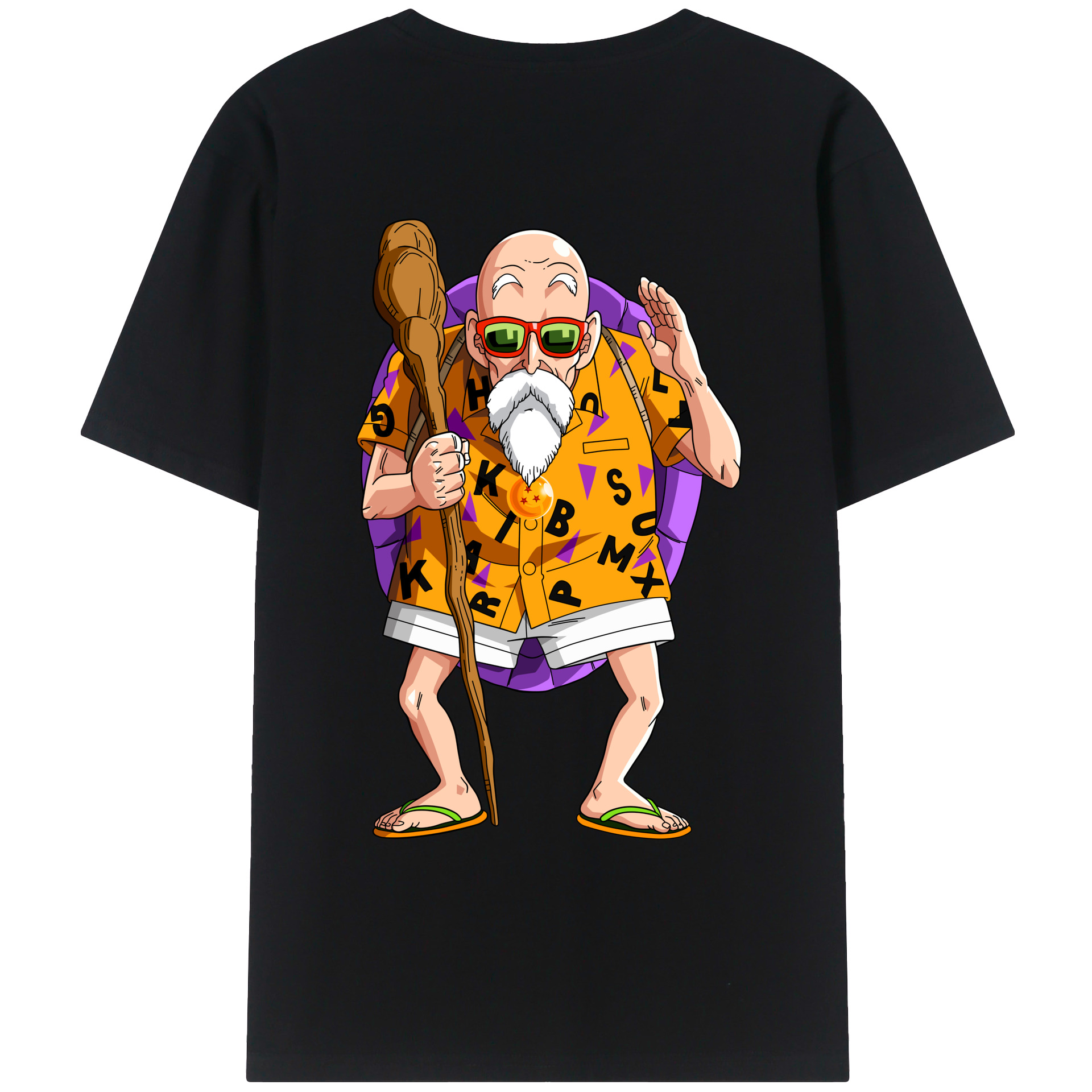 （画像用） ドラゴンボール 亀仙人（かめせんにん） DRAGON BALL Master Roshi Kame Sennin レディース半袖Tシャツ(バックプリント)