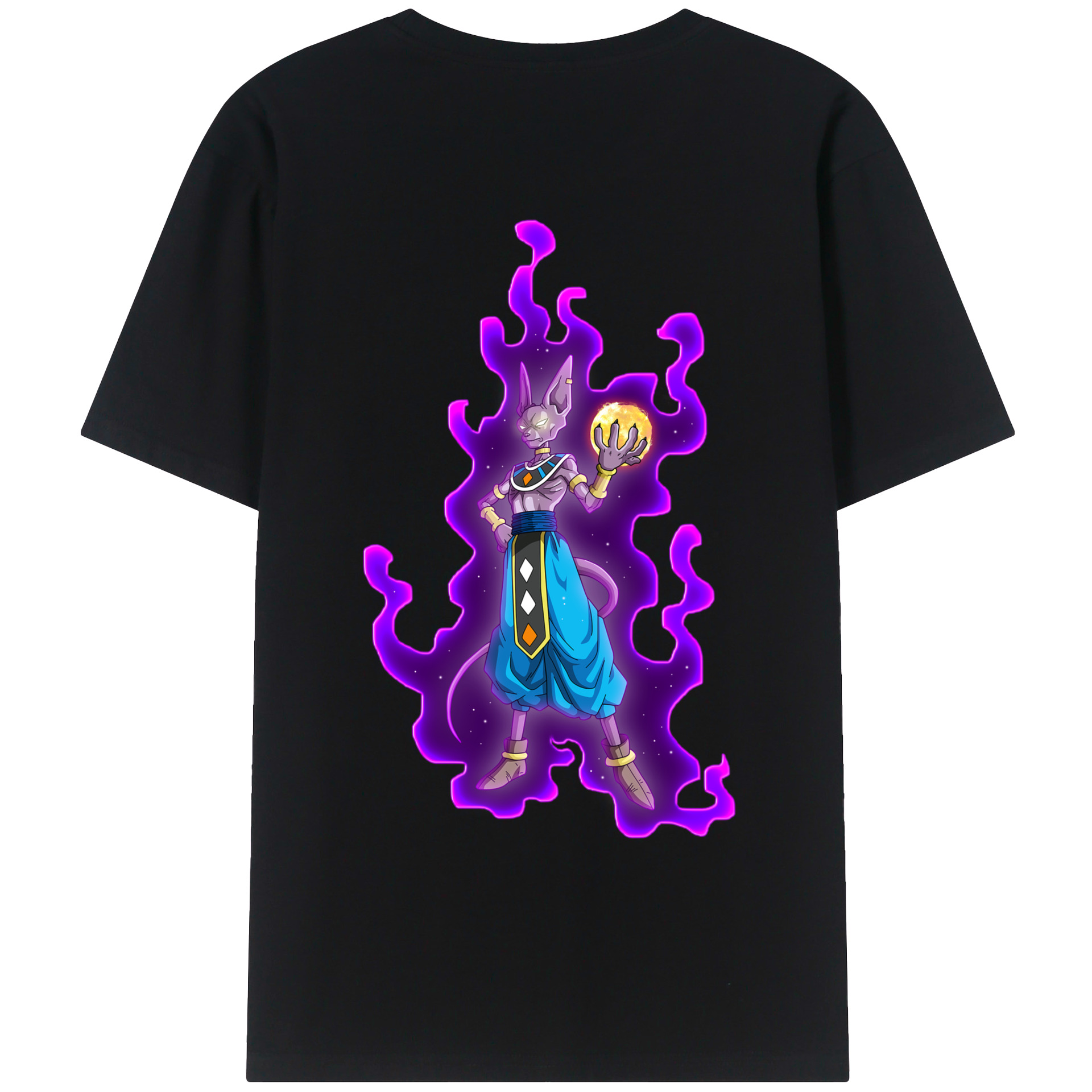 （画像用） ドラゴンボール ビルス 破壊神ビルス DRAGON BALL Beerus Birusu レディース半袖Tシャツ(バックプリント)