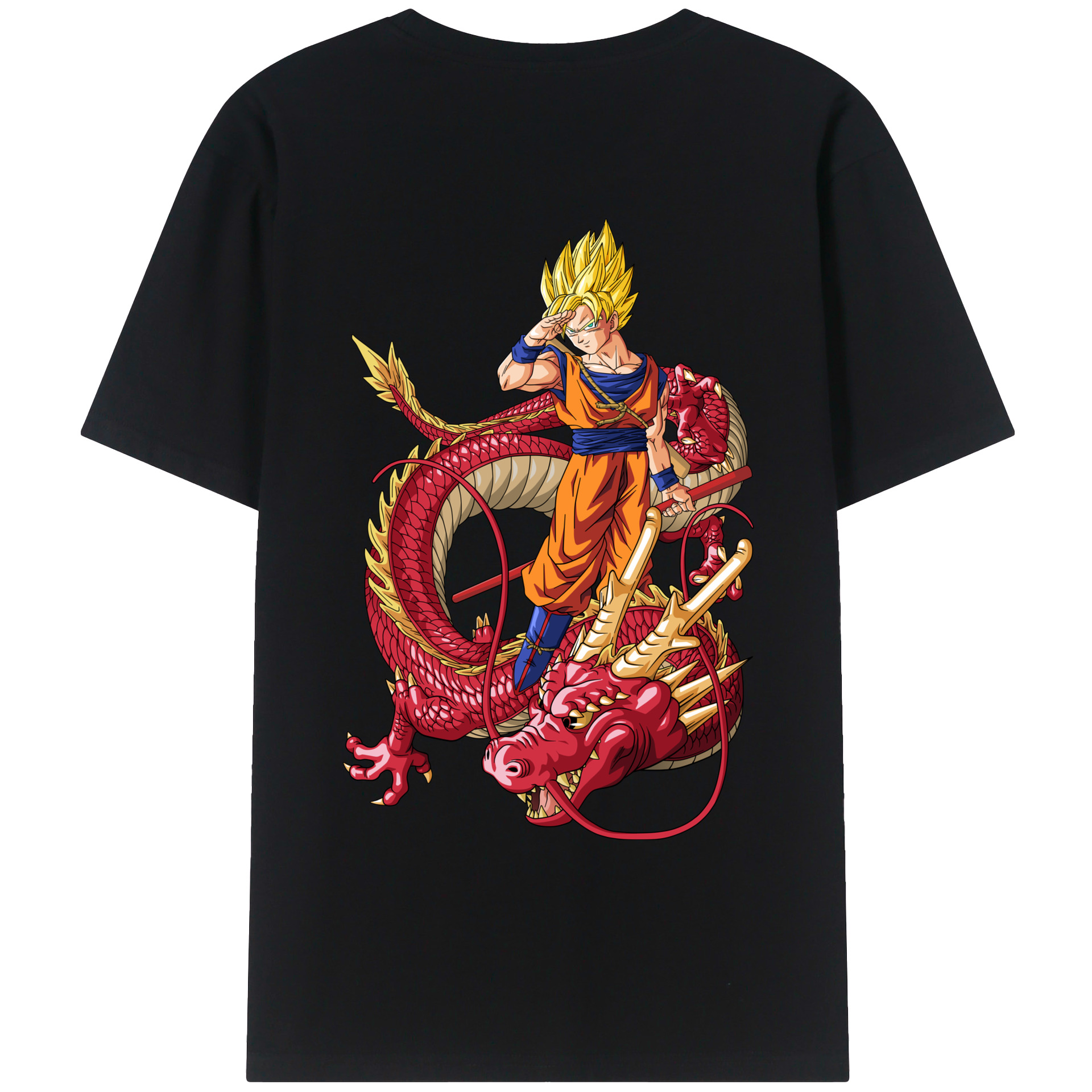 （画像用） ドラゴンボール 孫悟空（そん ごくう）Son Goku カカロット DRAGON BALL Kakarotto レディース半袖Tシャツ(バックプリント)