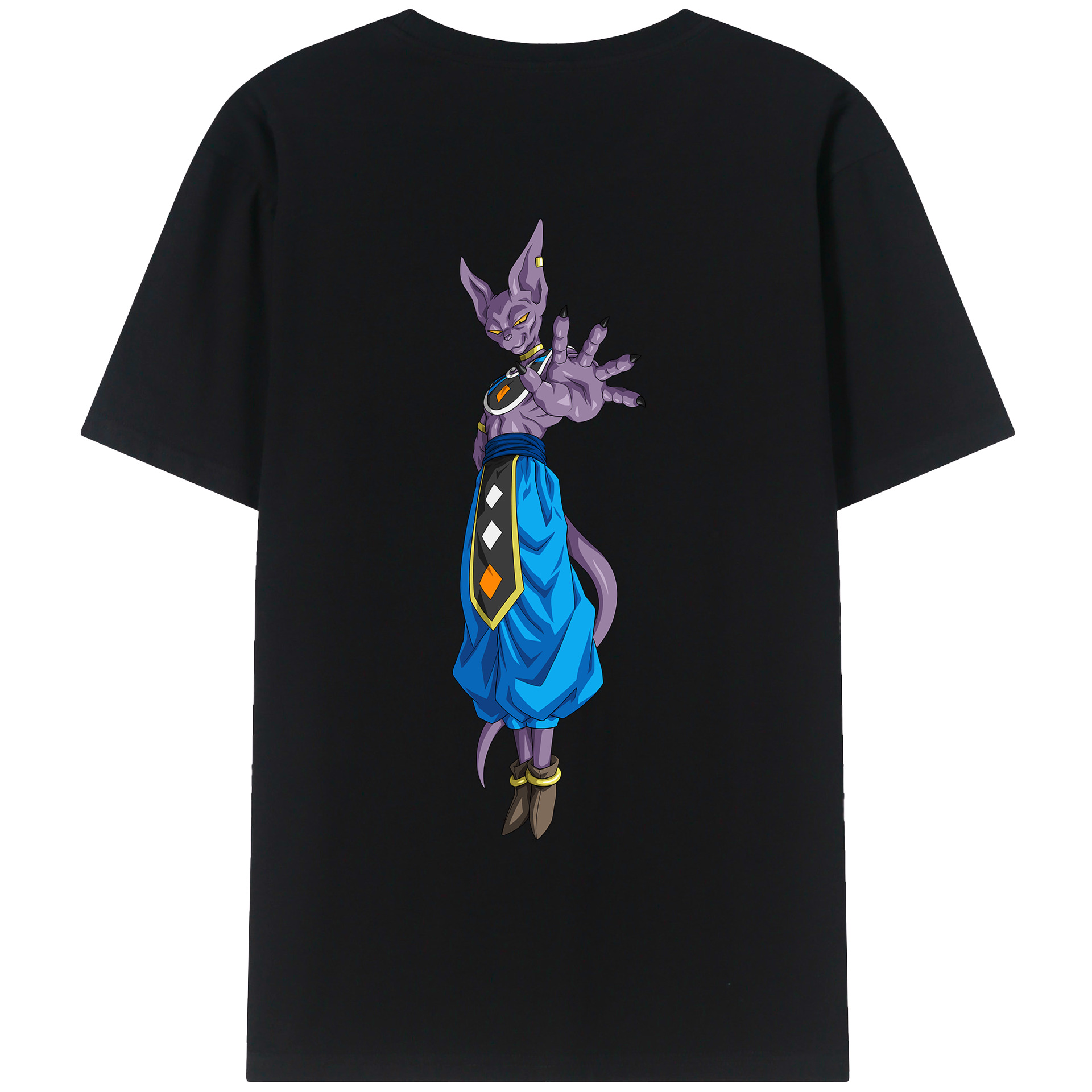 （画像用） ドラゴンボール ビルス 破壊神ビルス DRAGON BALL Beerus Birusu レディース半袖Tシャツ(バックプリント)
