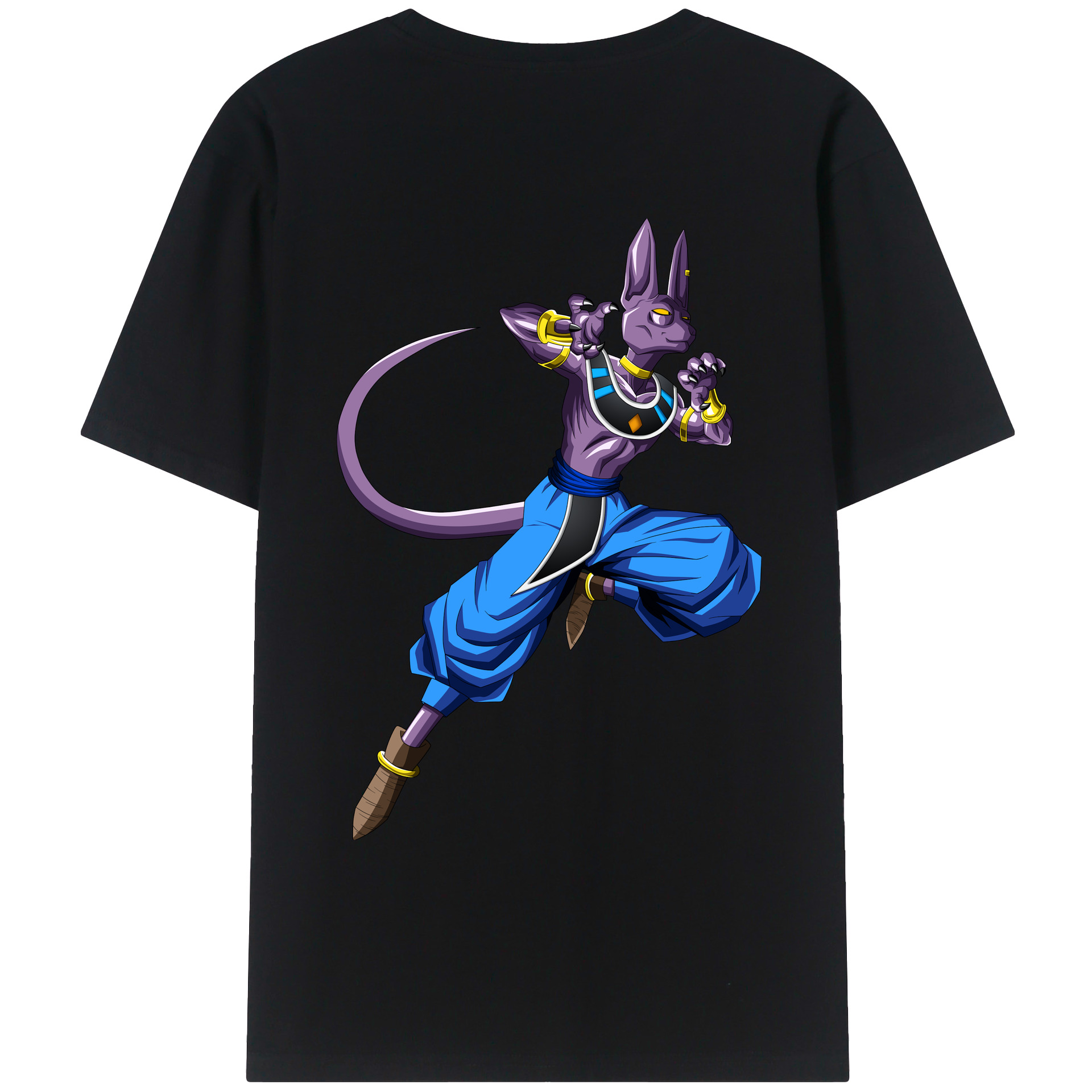 （画像用） ドラゴンボール ビルス 破壊神ビルス DRAGON BALL Beerus Birusu レディース半袖Tシャツ(バックプリント)