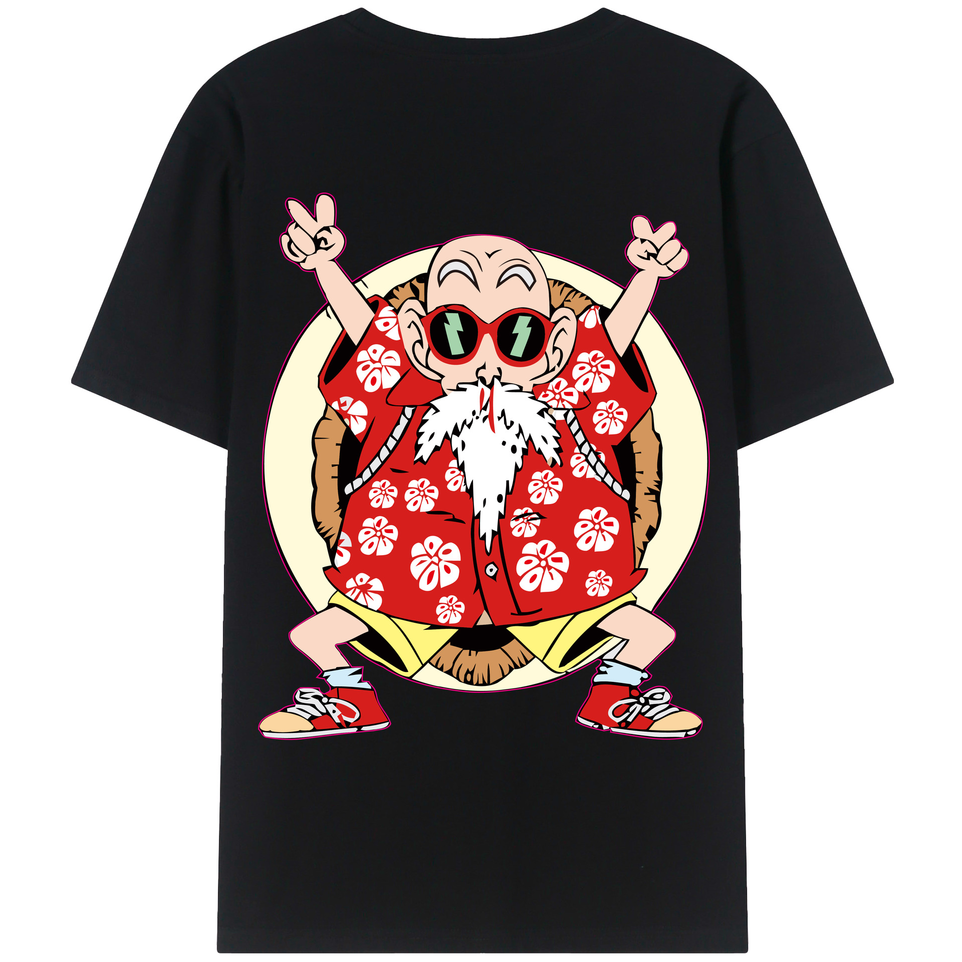 （画像用） ドラゴンボール 亀仙人（かめせんにん） DRAGON BALL Master Roshi Kame Sennin レディース半袖Tシャツ(バックプリント)