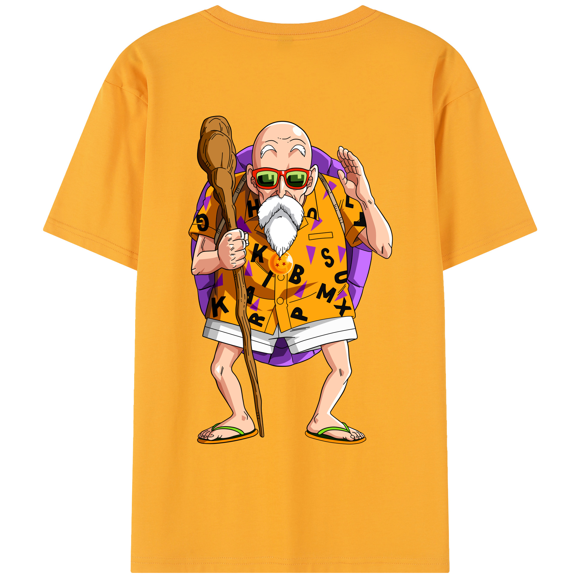 （画像用） ドラゴンボール 亀仙人（かめせんにん） DRAGON BALL Master Roshi Kame Sennin レディース半袖Tシャツ(バックプリント)