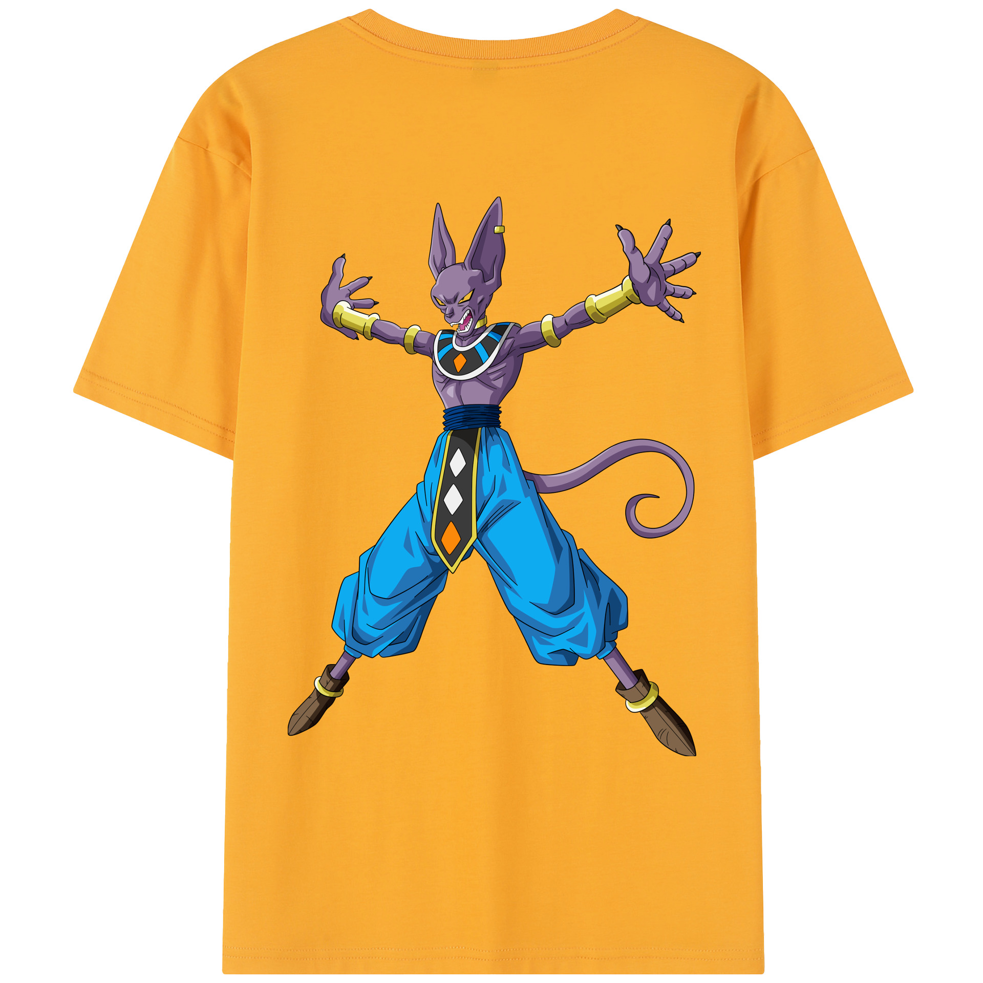 （画像用） ドラゴンボール ビルス 破壊神ビルス DRAGON BALL Beerus Birusu レディース半袖Tシャツ(バックプリント)
