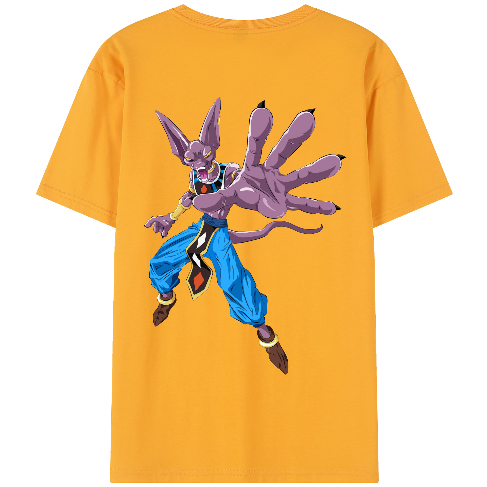 （画像用） ドラゴンボール ビルス 破壊神ビルス DRAGON BALL Beerus Birusu レディース半袖Tシャツ(バックプリント)