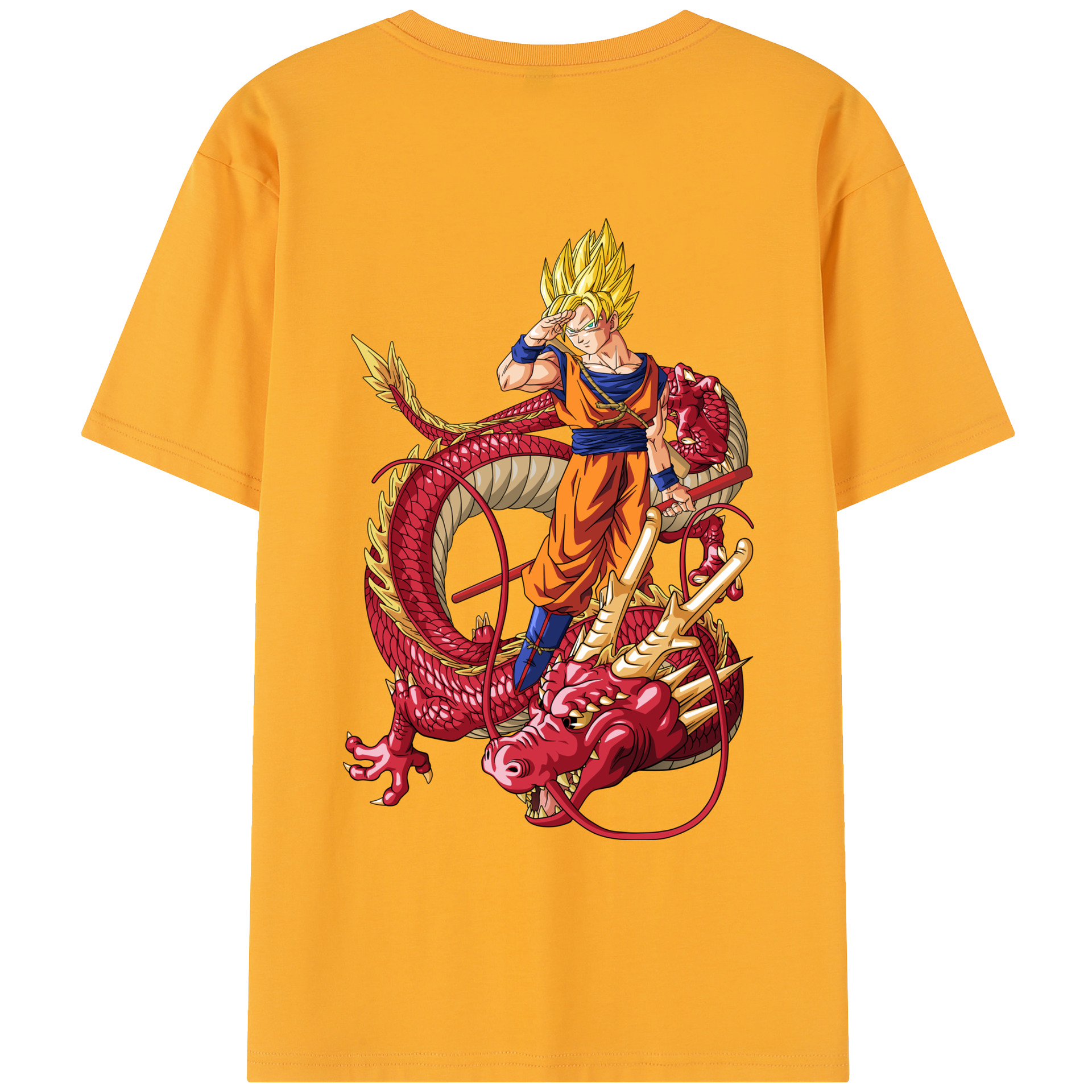 （画像用） ドラゴンボール 孫悟空（そん ごくう）Son Goku カカロット DRAGON BALL Kakarotto レディース半袖Tシャツ(バックプリント)