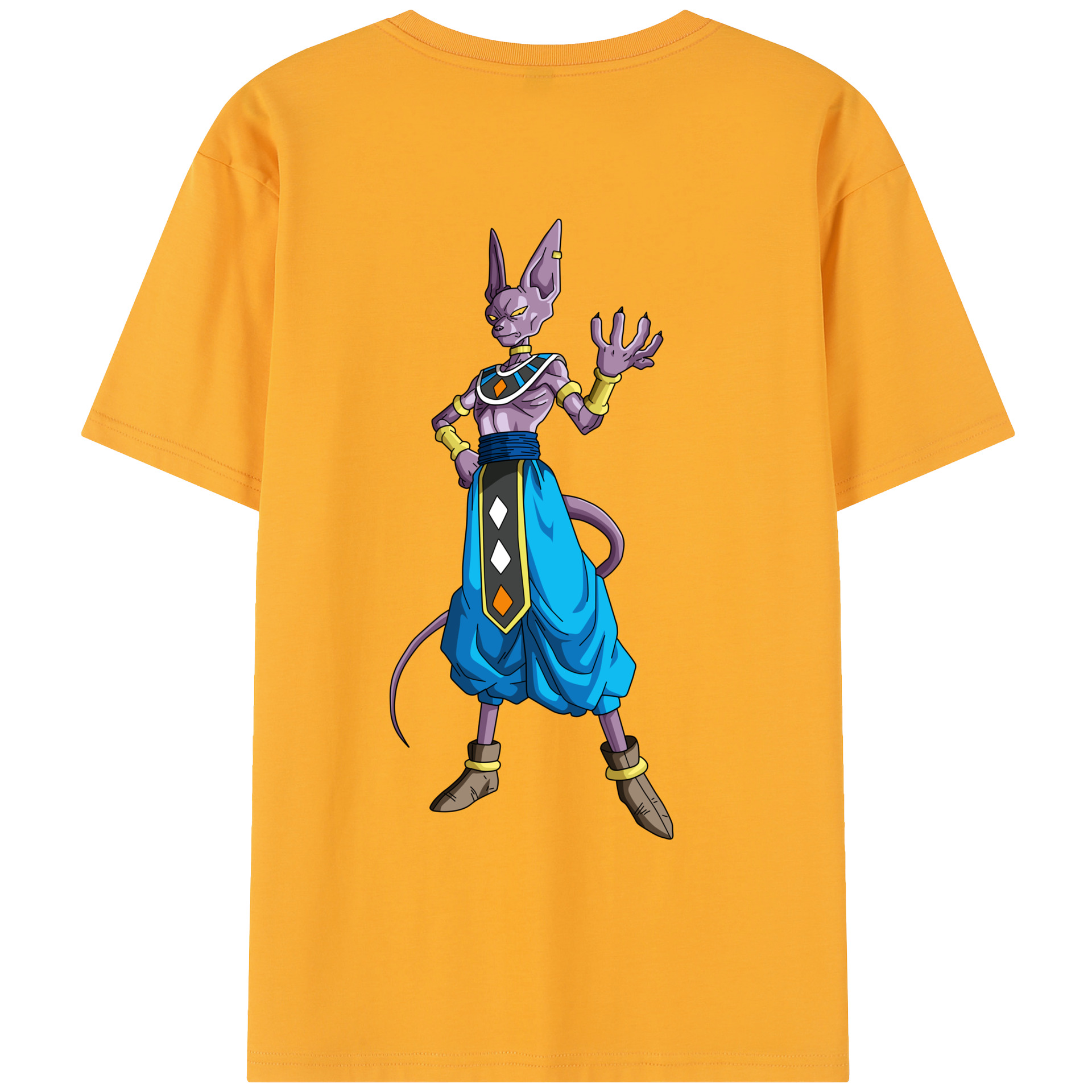 （画像用） ドラゴンボール ビルス 破壊神ビルス DRAGON BALL Beerus Birusu レディース半袖Tシャツ(バックプリント)