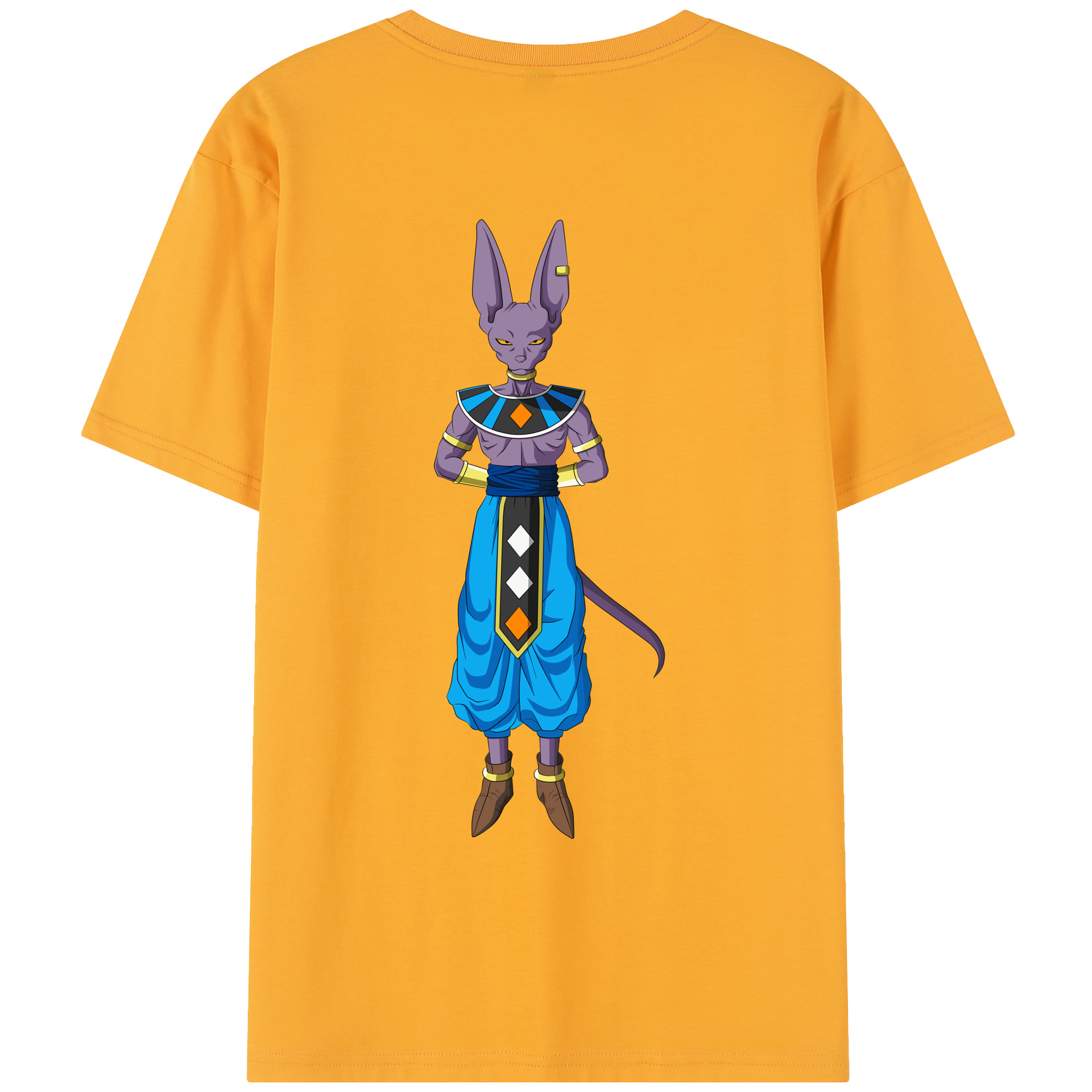 （画像用） ドラゴンボール ビルス 破壊神ビルス DRAGON BALL Beerus Birusu レディース半袖Tシャツ(バックプリント)