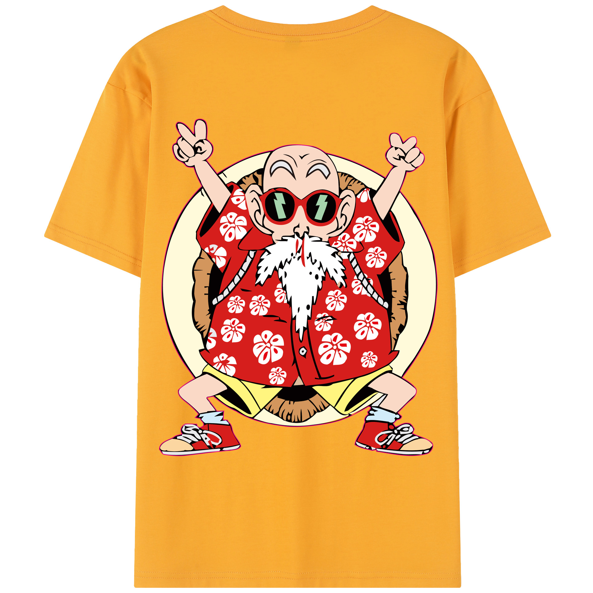 （画像用） ドラゴンボール 亀仙人（かめせんにん） DRAGON BALL Master Roshi Kame Sennin レディース半袖Tシャツ(バックプリント)