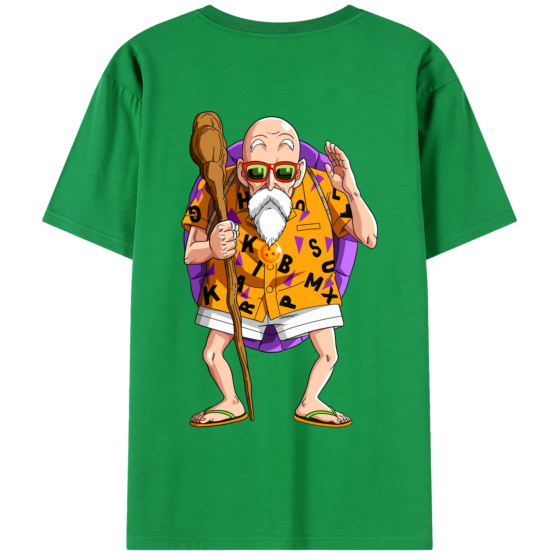 （画像用） ドラゴンボール 亀仙人（かめせんにん） DRAGON BALL Master Roshi Kame Sennin レディース半袖Tシャツ(バックプリント)