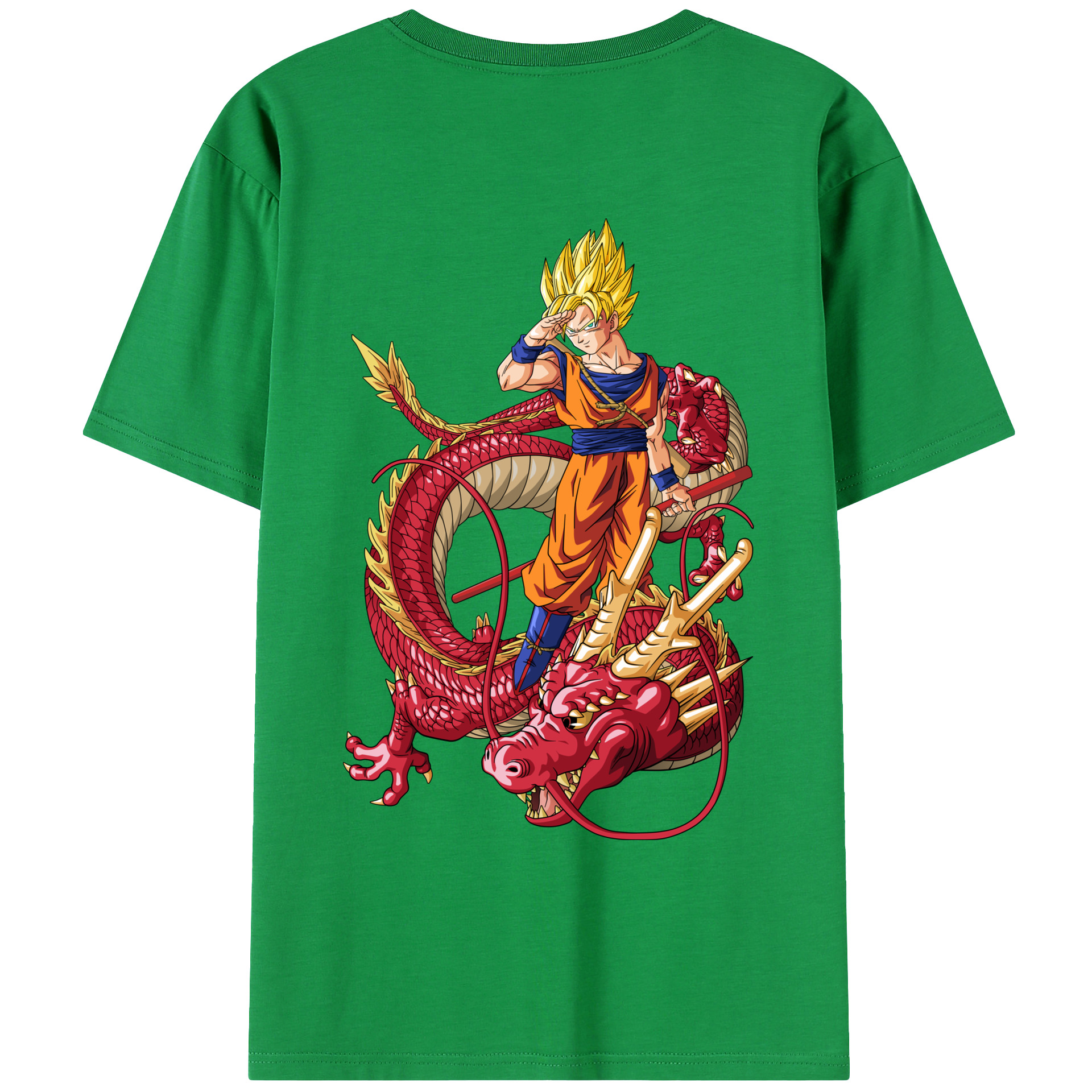 （画像用） ドラゴンボール 孫悟空（そん ごくう）Son Goku カカロット DRAGON BALL Kakarotto レディース半袖Tシャツ(バックプリント)