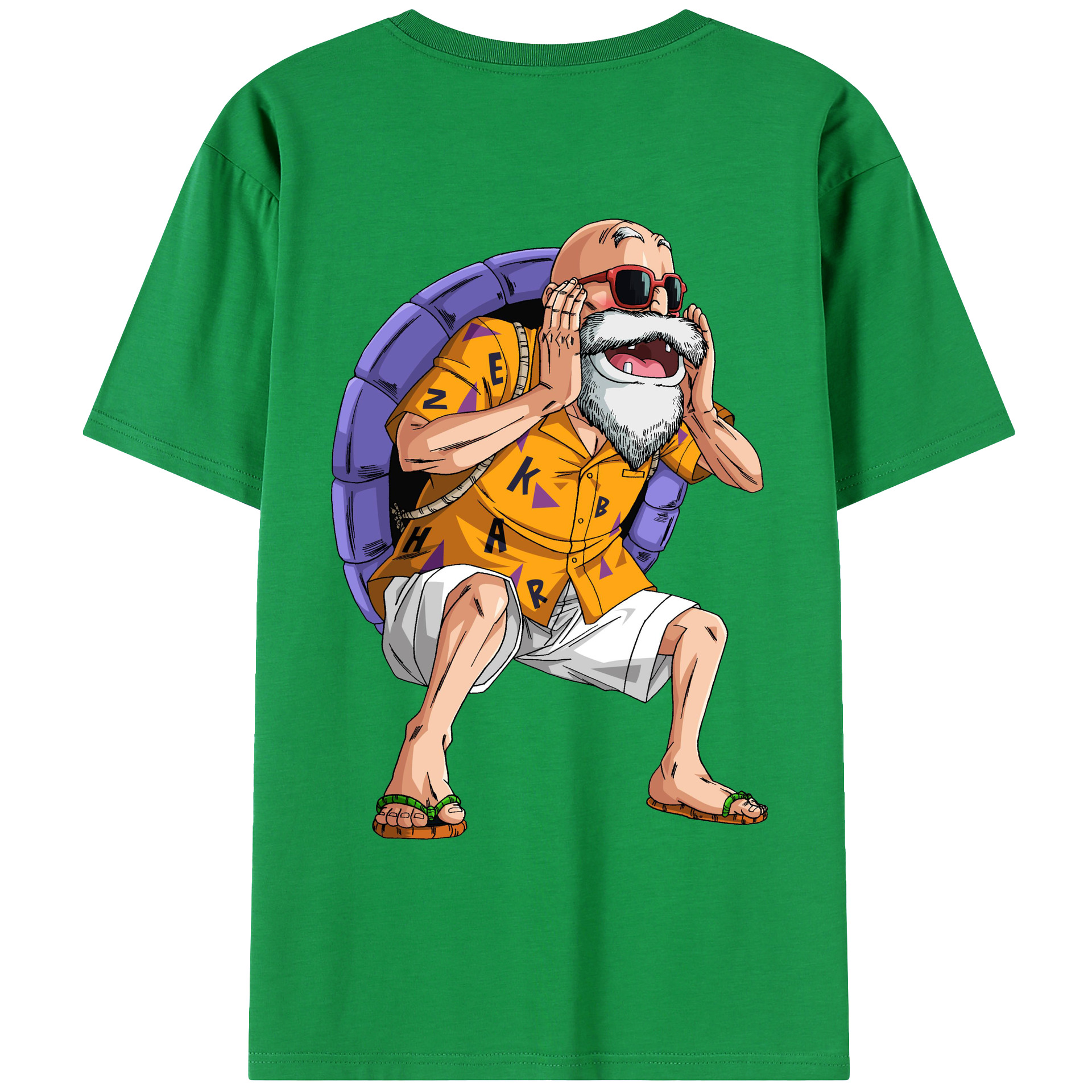 （画像用） ドラゴンボール 亀仙人（かめせんにん） DRAGON BALL Master Roshi Kame Sennin レディース半袖Tシャツ(バックプリント)