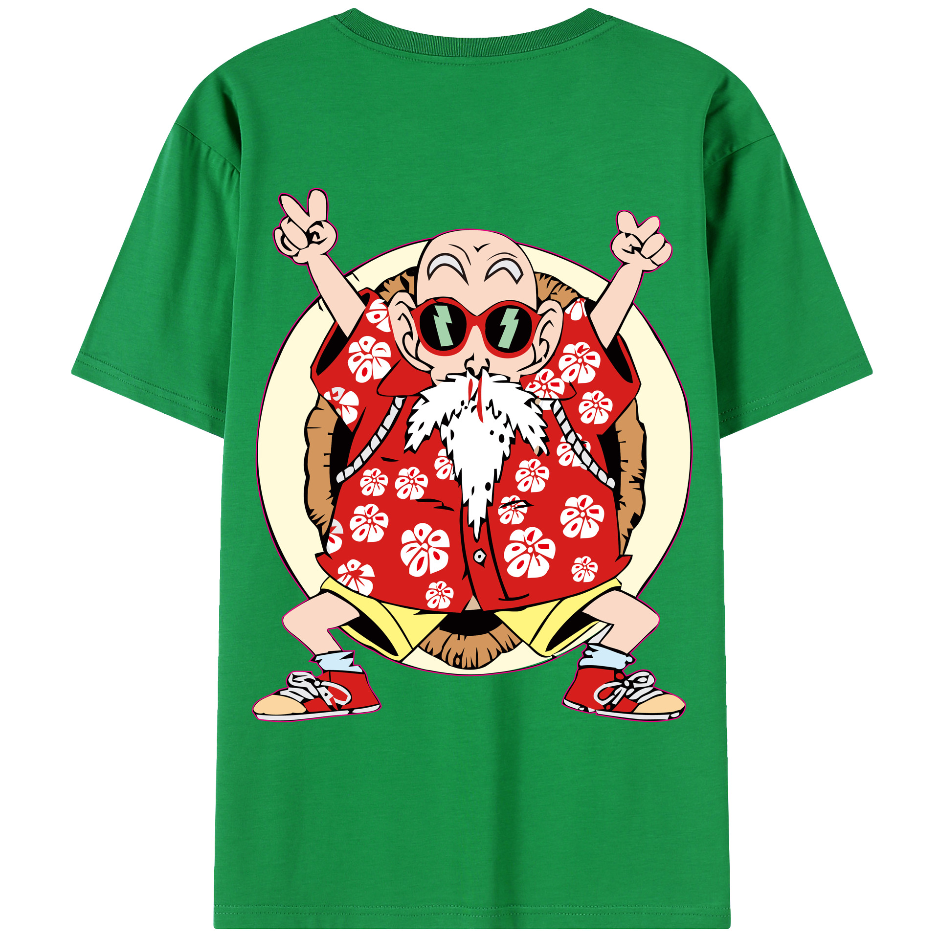 （画像用） ドラゴンボール 亀仙人（かめせんにん） DRAGON BALL Master Roshi Kame Sennin レディース半袖Tシャツ(バックプリント)