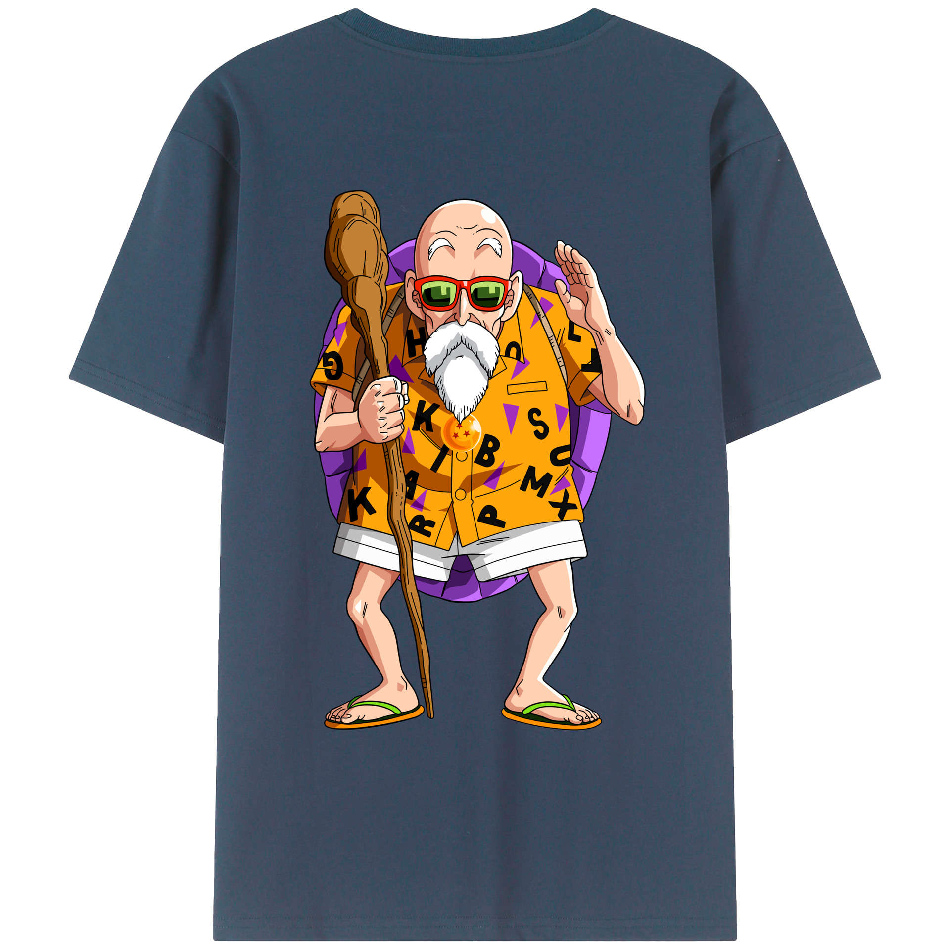 （画像用） ドラゴンボール 亀仙人（かめせんにん） DRAGON BALL Master Roshi Kame Sennin レディース半袖Tシャツ(バックプリント)