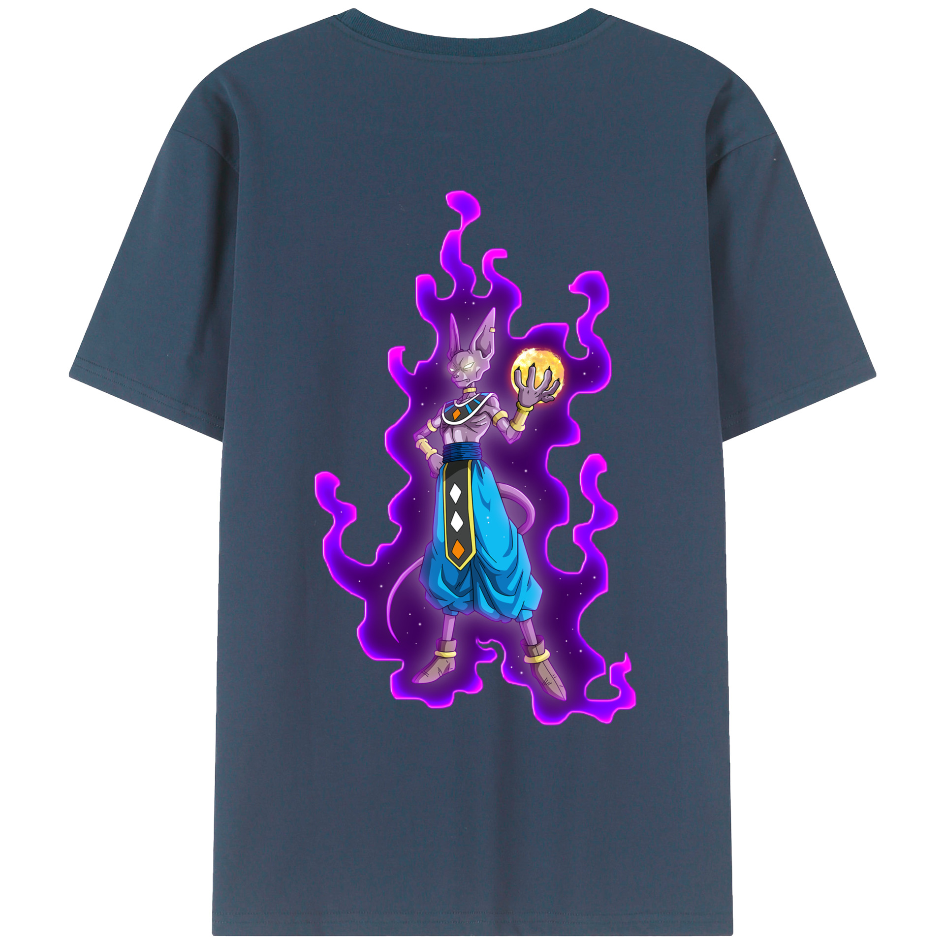 （画像用） ドラゴンボール ビルス 破壊神ビルス DRAGON BALL Beerus Birusu レディース半袖Tシャツ(バックプリント)