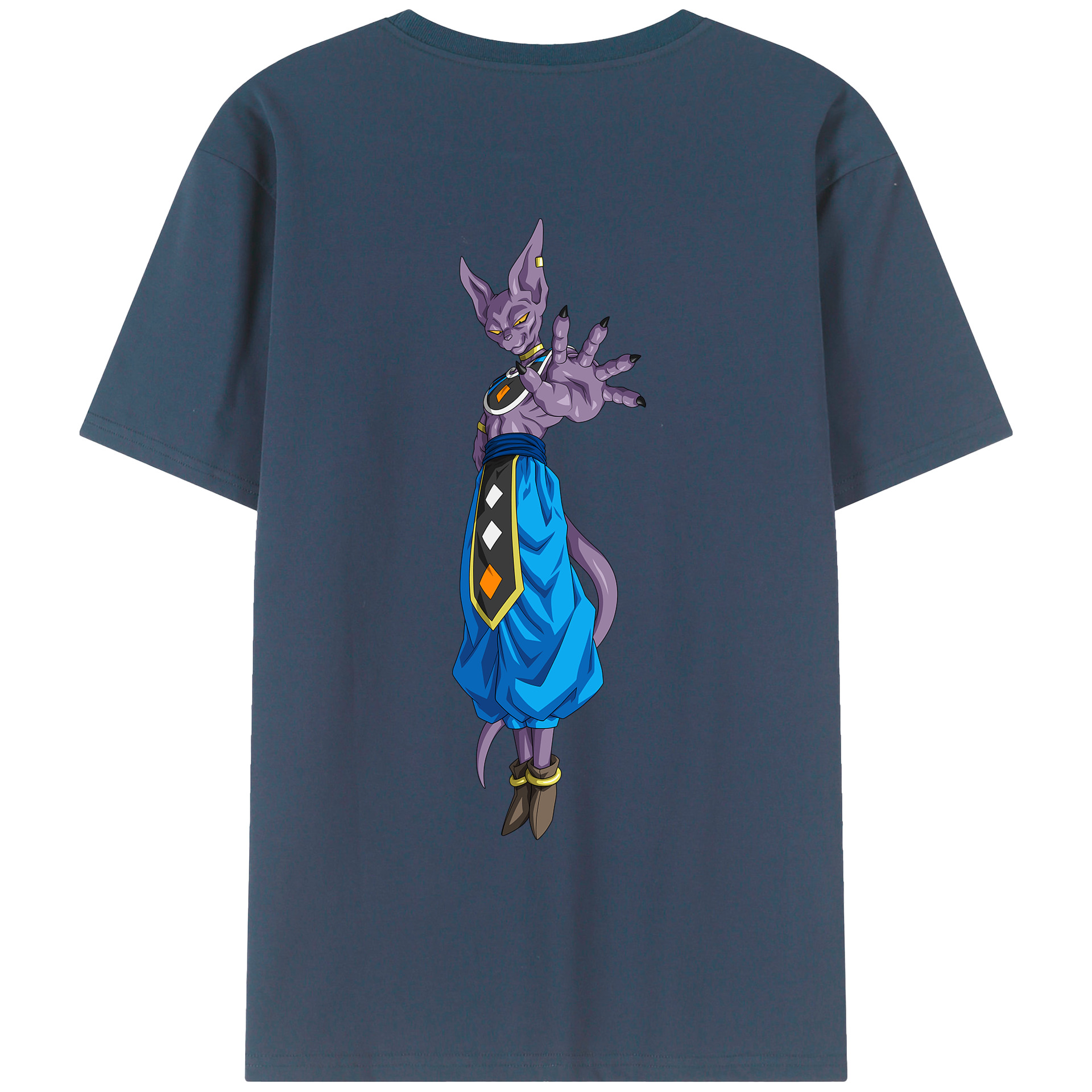 （画像用） ドラゴンボール ビルス 破壊神ビルス DRAGON BALL Beerus Birusu レディース半袖Tシャツ(バックプリント)