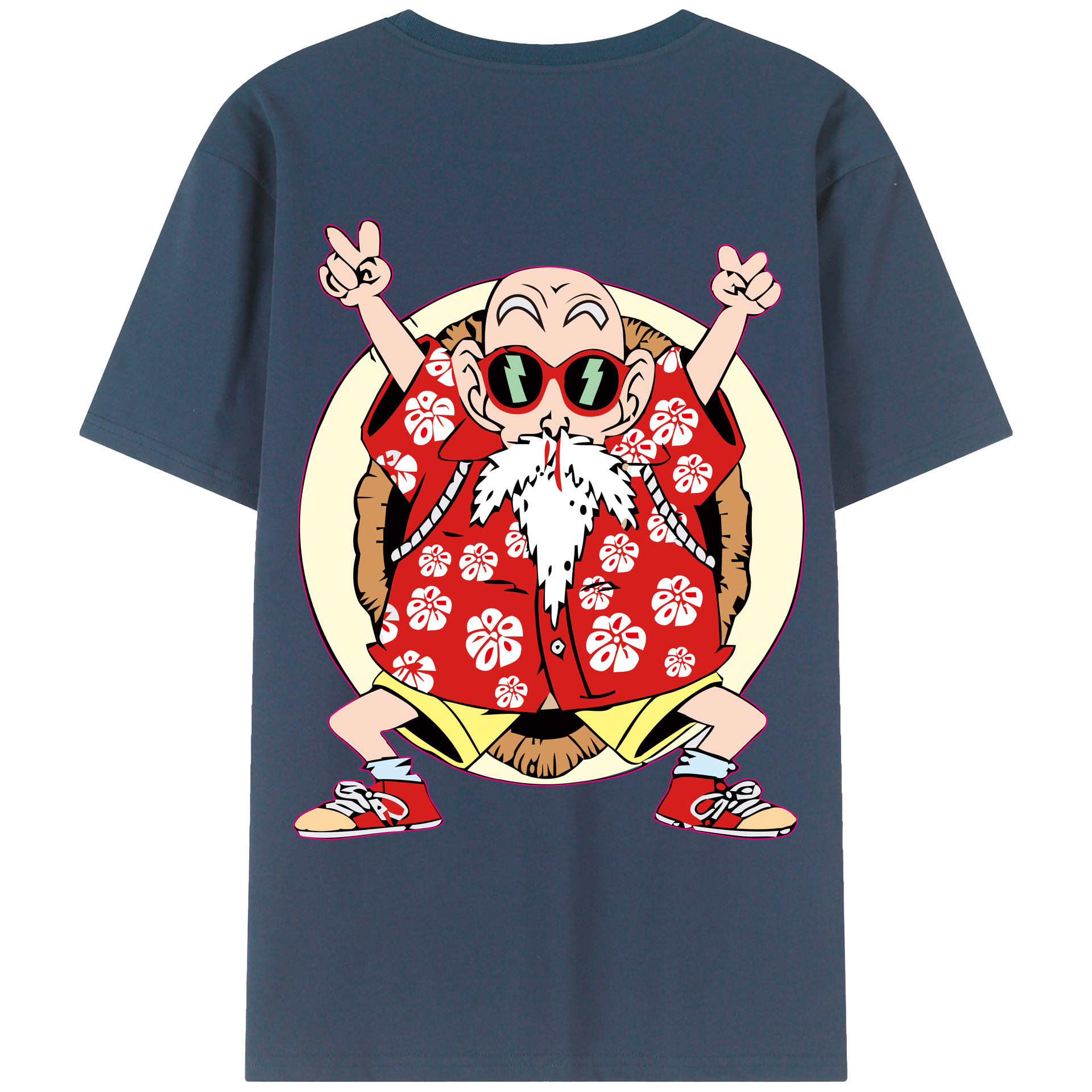 （画像用） ドラゴンボール 亀仙人（かめせんにん） DRAGON BALL Master Roshi Kame Sennin レディース半袖Tシャツ(バックプリント)