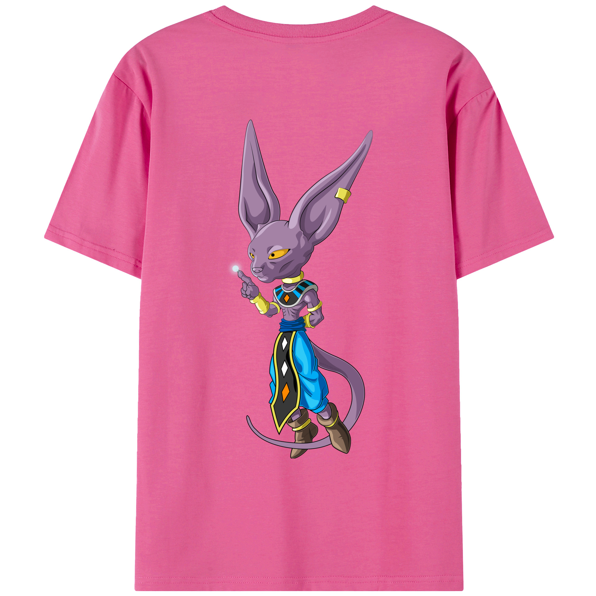 （画像用） ドラゴンボール ビルス 破壊神ビルス DRAGON BALL Beerus Birusu レディース半袖Tシャツ(バックプリント)