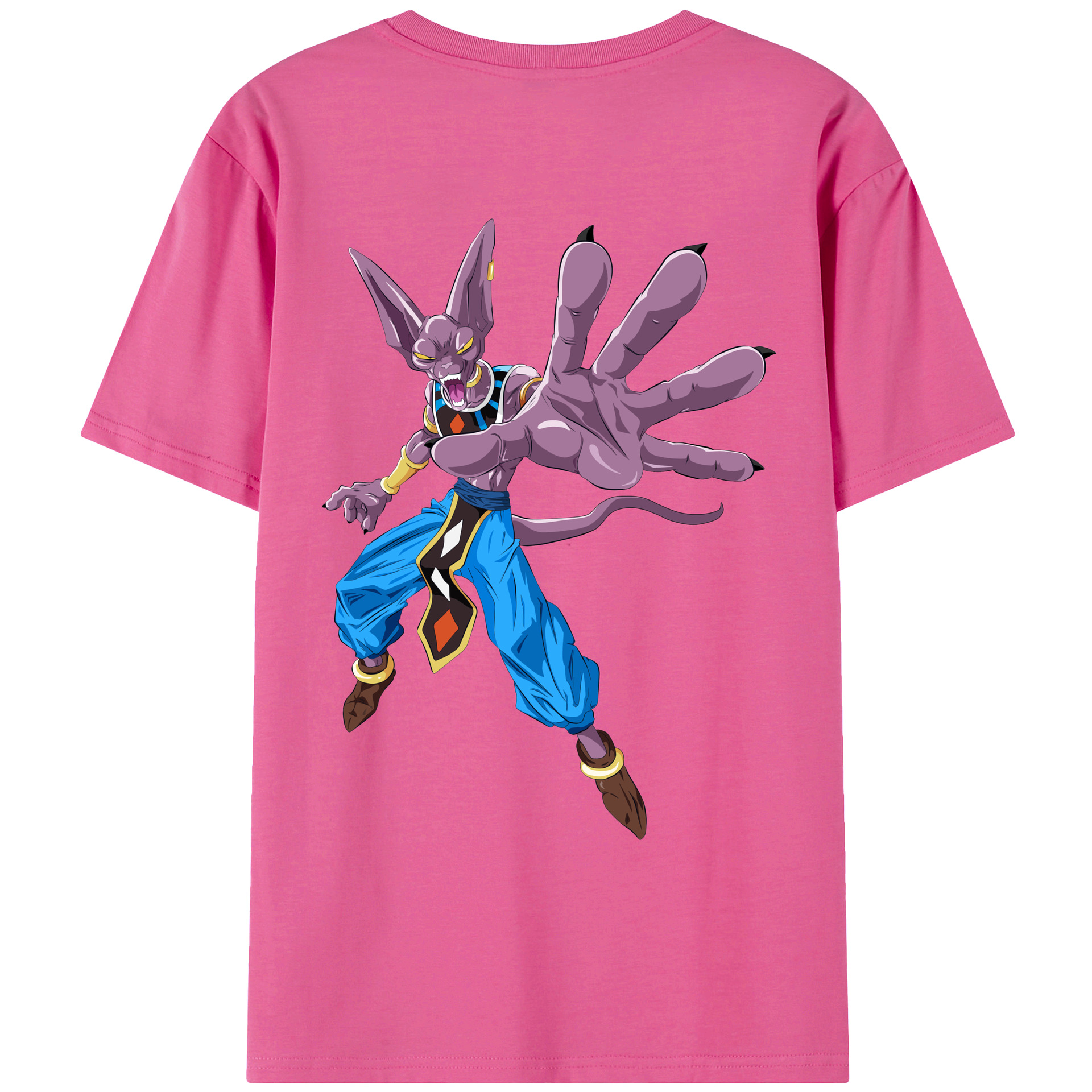 （画像用） ドラゴンボール ビルス 破壊神ビルス DRAGON BALL Beerus Birusu レディース半袖Tシャツ(バックプリント)