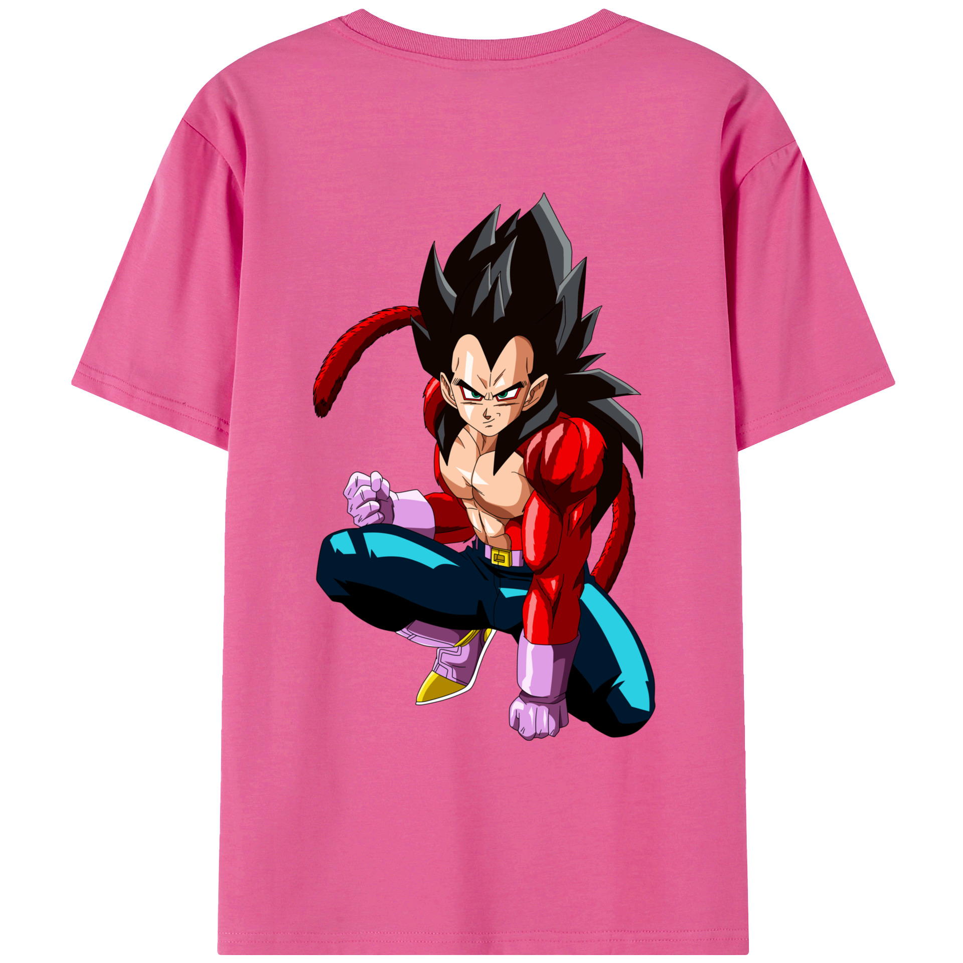 （画像用） ドラゴンボール ベジータ四世（Bejīta Yonsei）DRAGON BALL Vegeta IV レディース半袖Tシャツ(バックプリント)