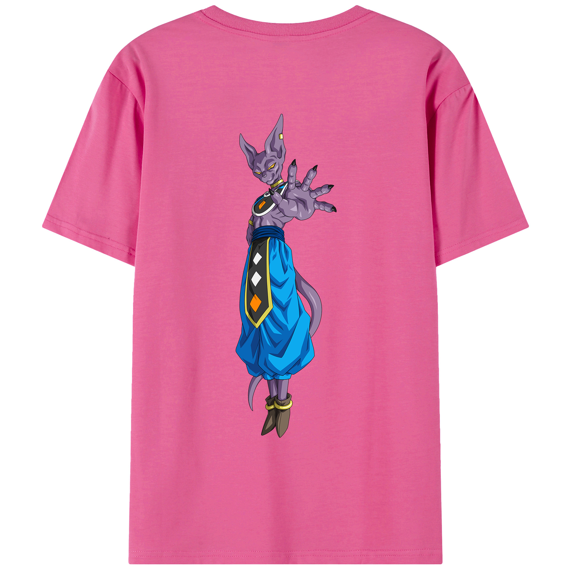 （画像用） ドラゴンボール ビルス 破壊神ビルス DRAGON BALL Beerus Birusu レディース半袖Tシャツ(バックプリント)