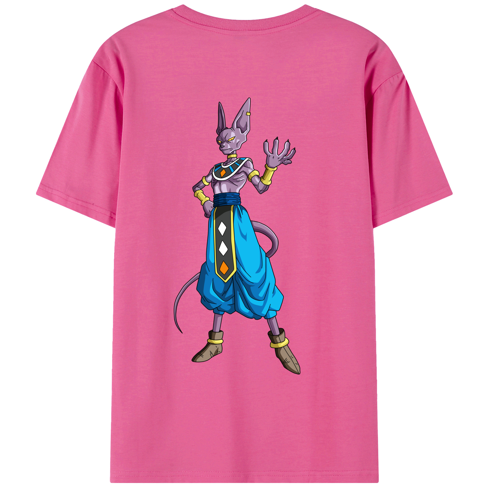 （画像用） ドラゴンボール ビルス 破壊神ビルス DRAGON BALL Beerus Birusu レディース半袖Tシャツ(バックプリント)