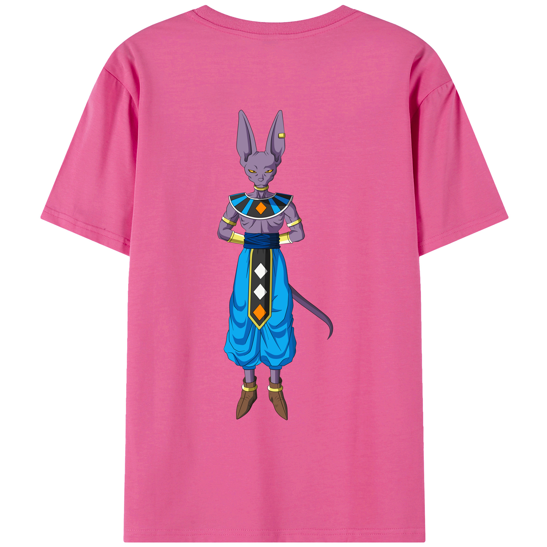 （画像用） ドラゴンボール ビルス 破壊神ビルス DRAGON BALL Beerus Birusu レディース半袖Tシャツ(バックプリント)