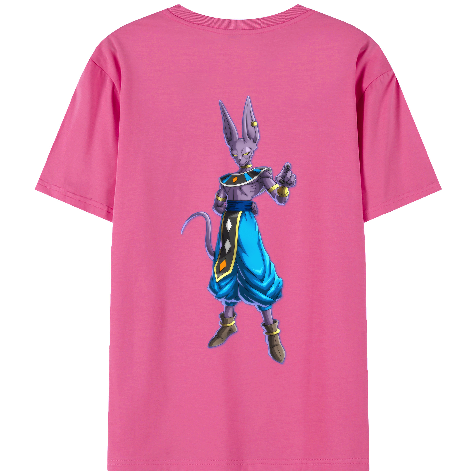 （画像用） ドラゴンボール ビルス 破壊神ビルス DRAGON BALL Beerus Birusu レディース半袖Tシャツ(バックプリント)