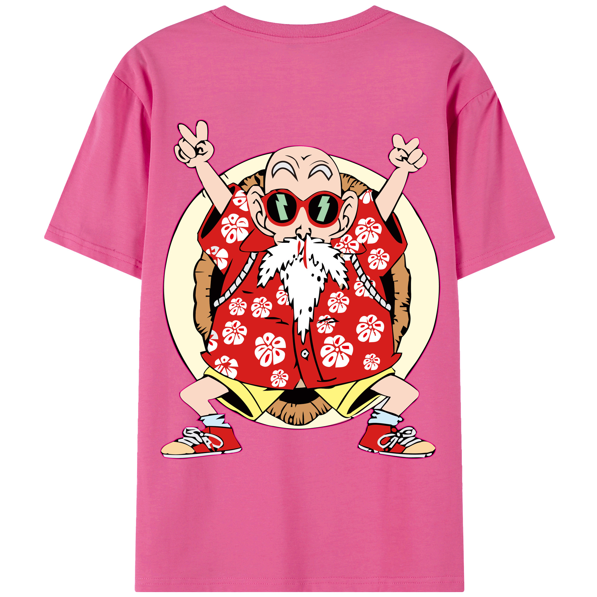 （画像用） ドラゴンボール 亀仙人（かめせんにん） DRAGON BALL Master Roshi Kame Sennin レディース半袖Tシャツ(バックプリント)