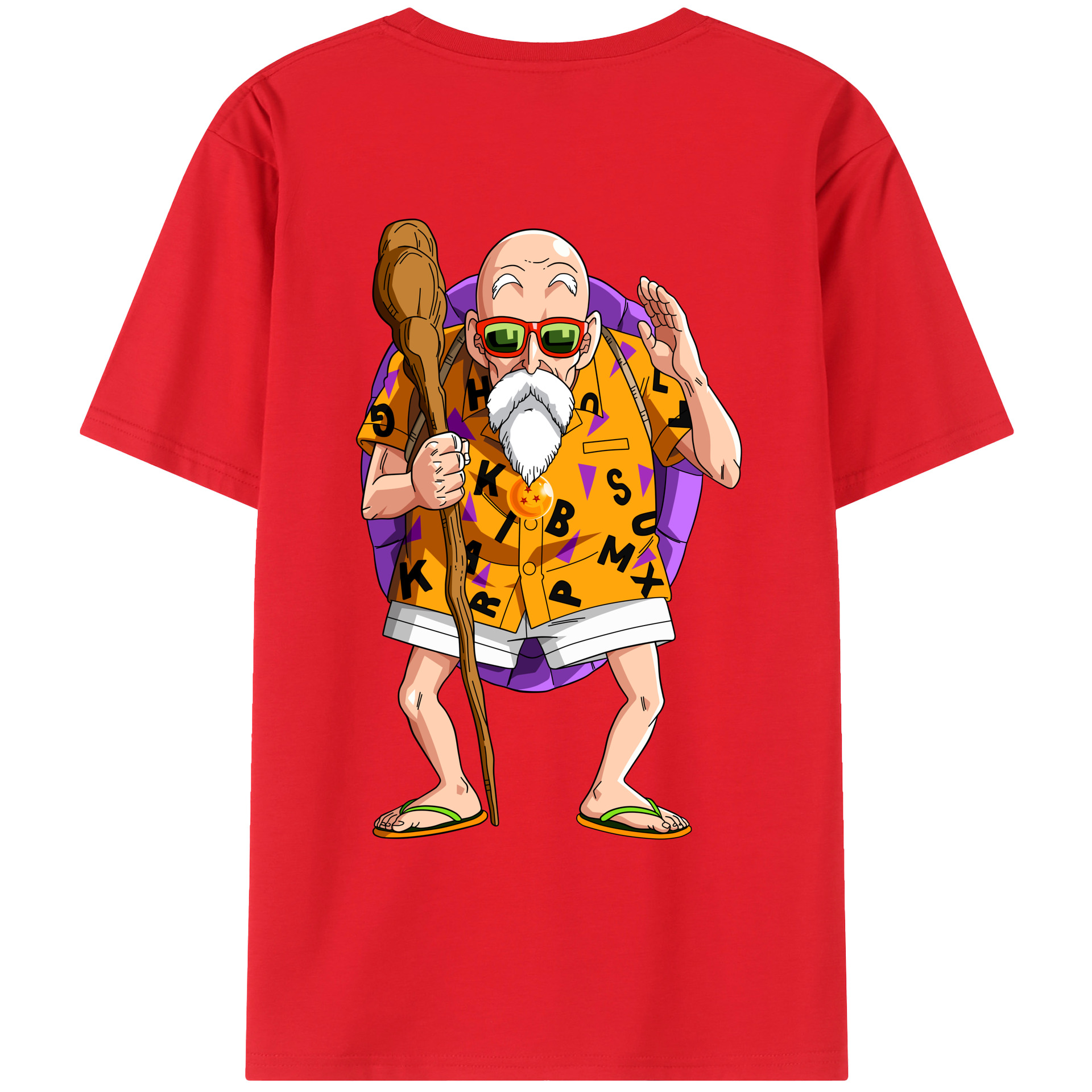 （画像用） ドラゴンボール 亀仙人（かめせんにん） DRAGON BALL Master Roshi Kame Sennin レディース半袖Tシャツ(バックプリント)