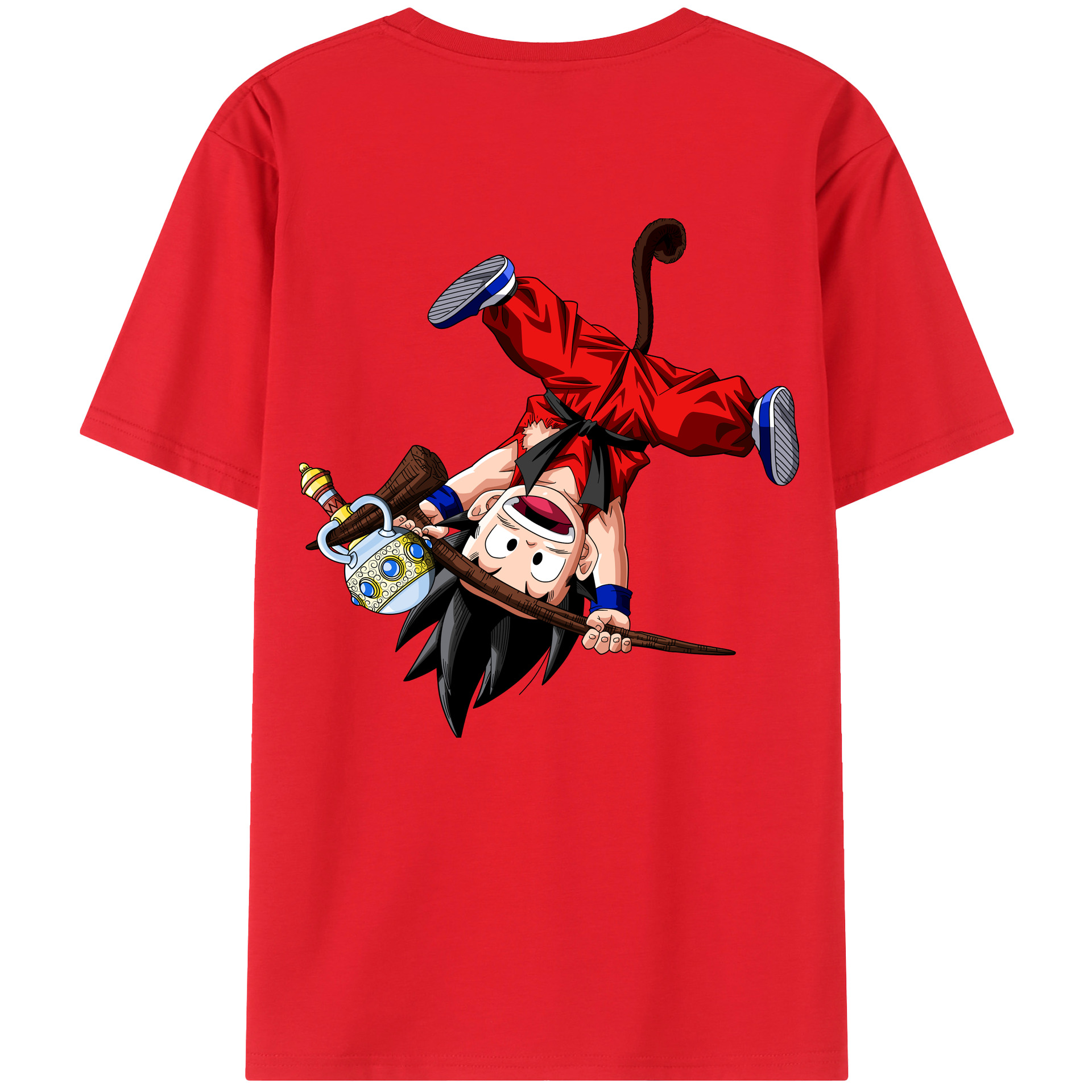 （画像用） ドラゴンボール 孫悟空（そん ごくう）Son Goku カカロット DRAGON BALL Kakarotto レディース半袖Tシャツ(バックプリント)