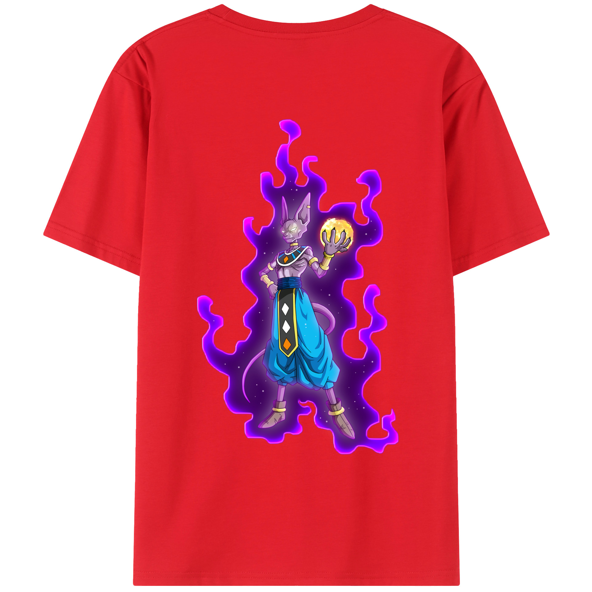 （画像用） ドラゴンボール ビルス 破壊神ビルス DRAGON BALL Beerus Birusu レディース半袖Tシャツ(バックプリント)