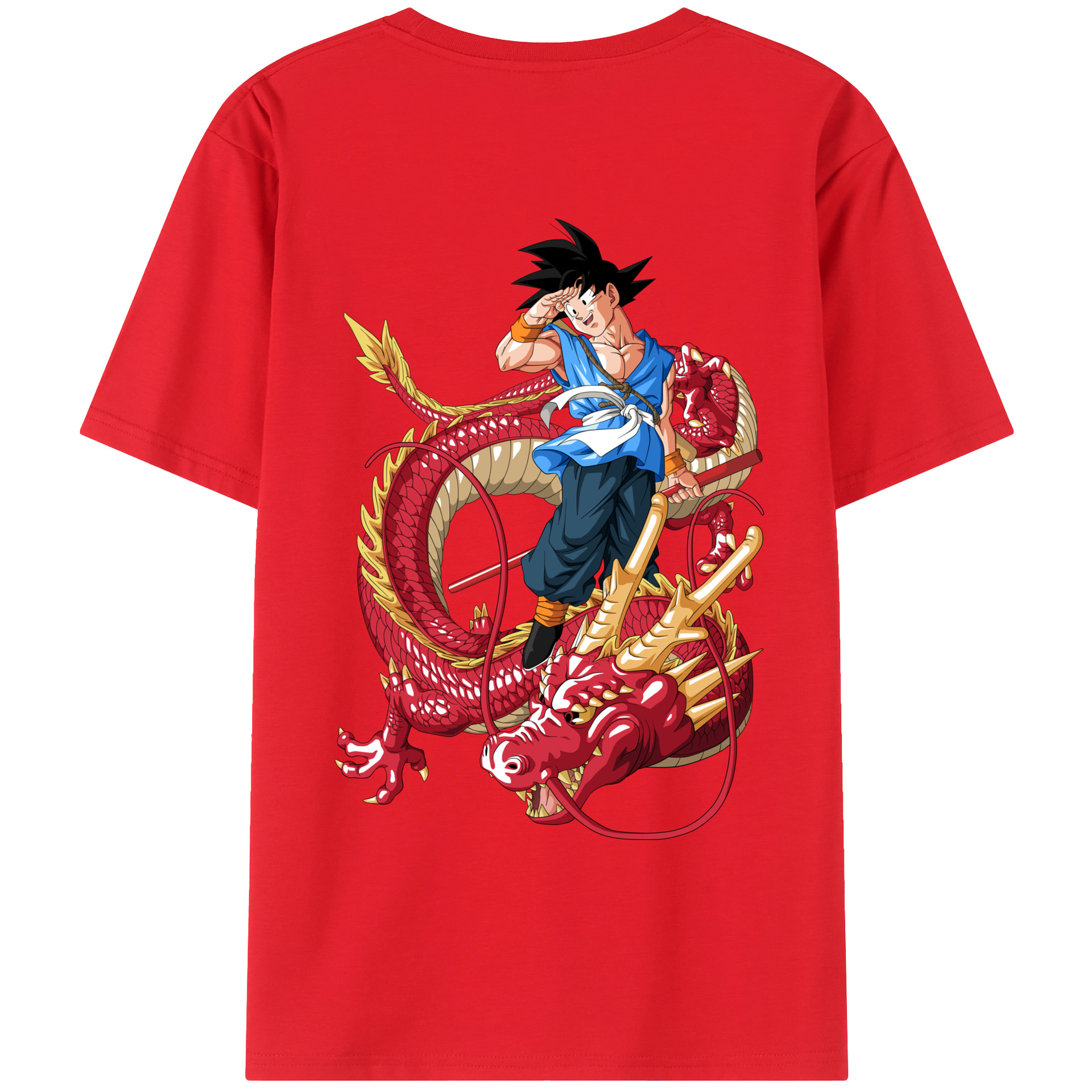 （画像用） ドラゴンボール 孫悟空（そん ごくう）Son Goku カカロット DRAGON BALL Kakarotto レディース半袖Tシャツ(バックプリント)
