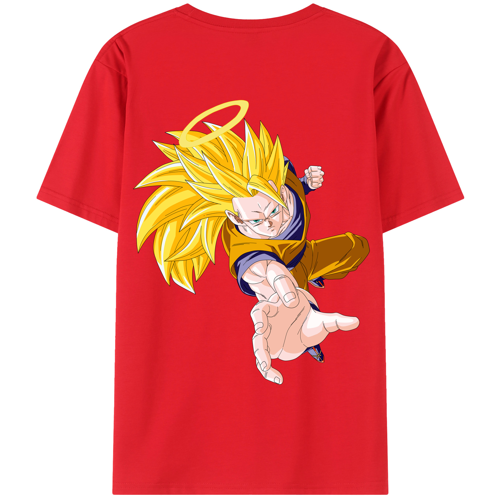 （画像用） ドラゴンボール 孫悟空（そん ごくう）Son Goku カカロット DRAGON BALL Kakarotto レディース半袖Tシャツ(バックプリント)