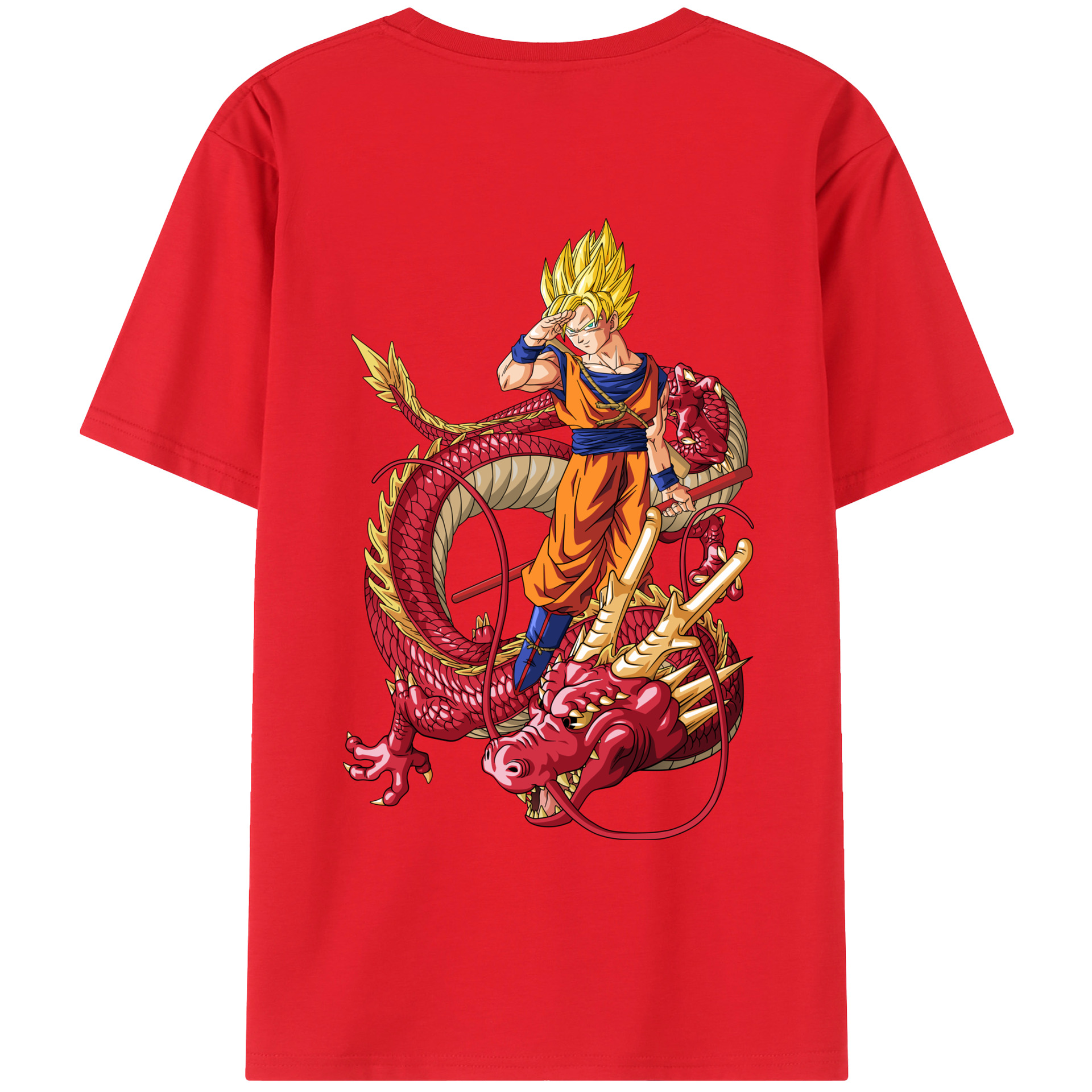 （画像用） ドラゴンボール 孫悟空（そん ごくう）Son Goku カカロット DRAGON BALL Kakarotto レディース半袖Tシャツ(バックプリント)