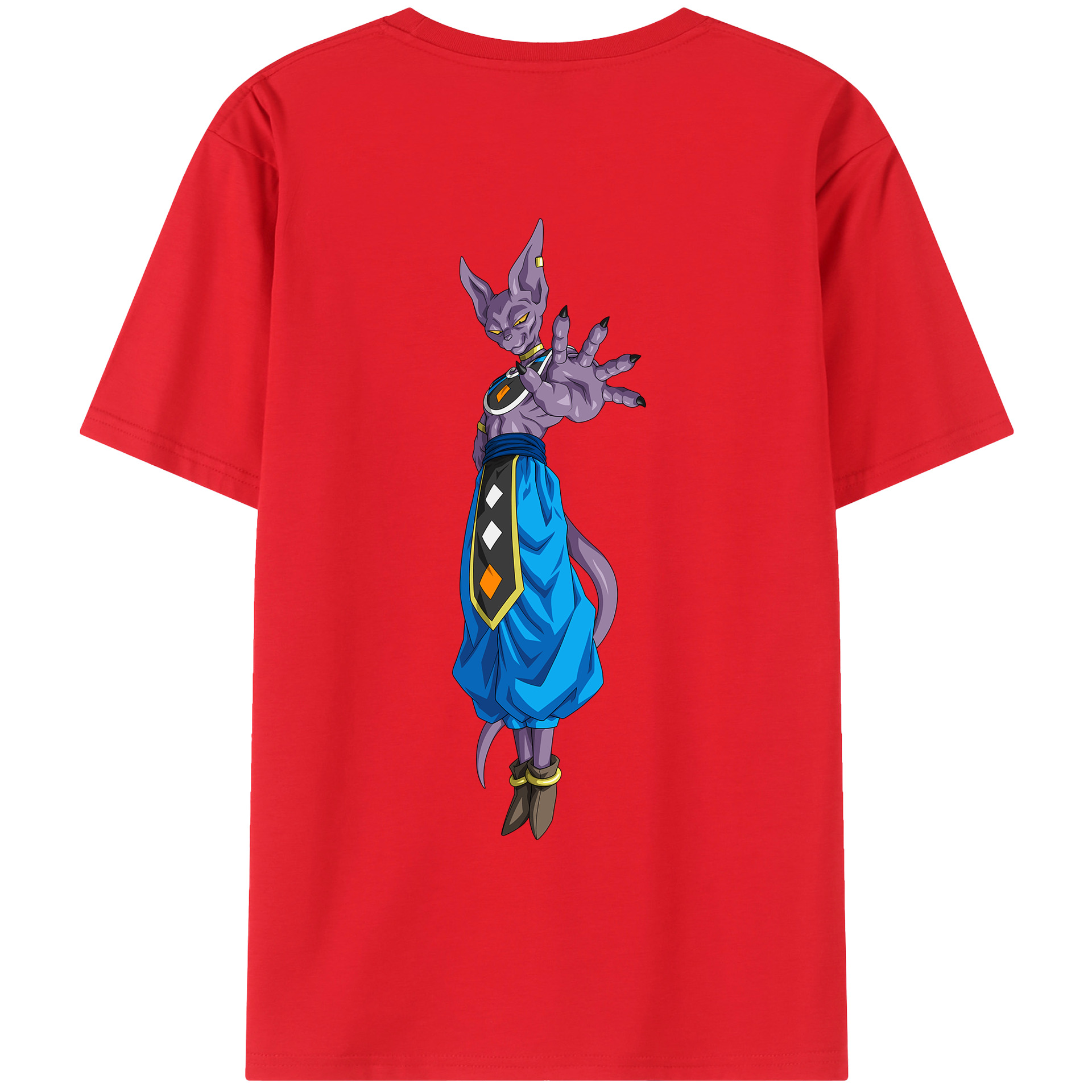 （画像用） ドラゴンボール ビルス 破壊神ビルス DRAGON BALL Beerus Birusu レディース半袖Tシャツ(バックプリント)