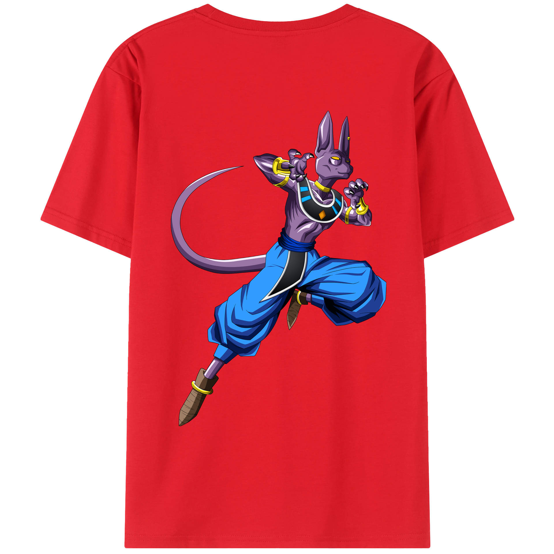 （画像用） ドラゴンボール ビルス 破壊神ビルス DRAGON BALL Beerus Birusu レディース半袖Tシャツ(バックプリント)