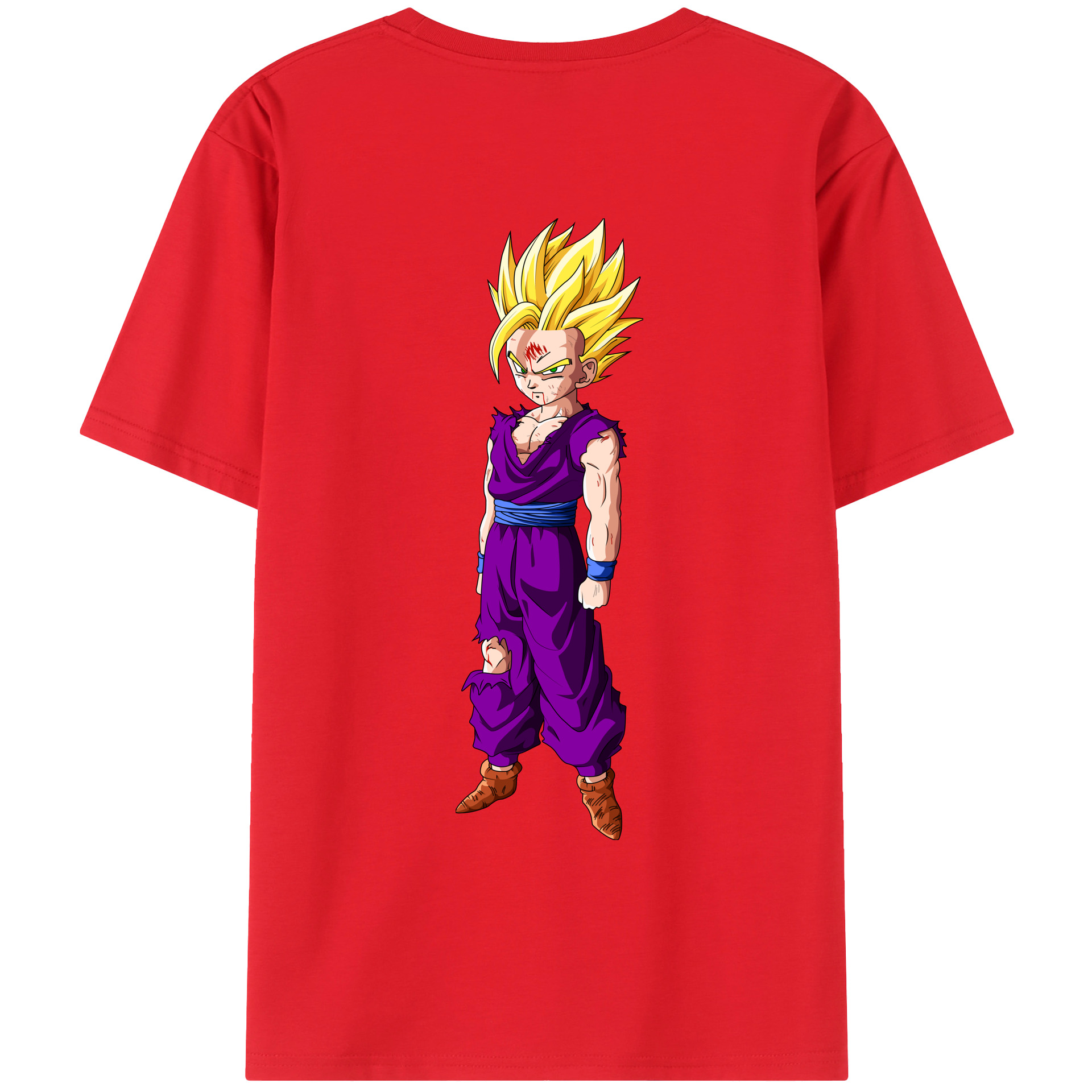 （画像用） ドラゴンボール 孫 悟飯（そんごはん）DRAGON BALL Son Gohan レディース半袖Tシャツ(バックプリント)