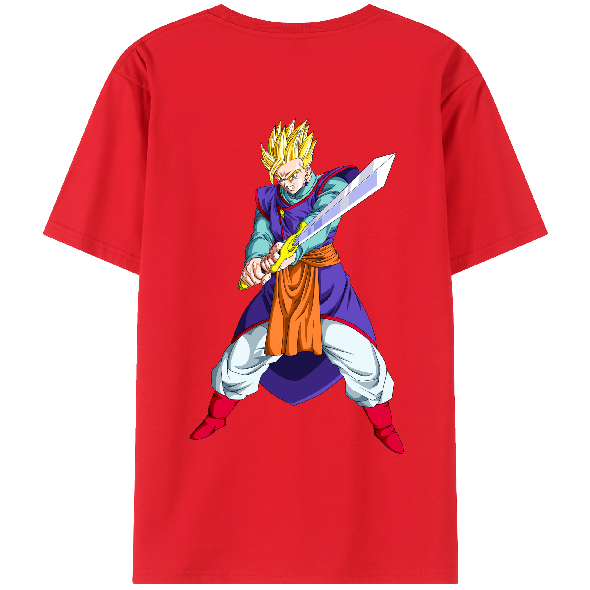 （画像用） ドラゴンボール 孫 悟飯（そんごはん）DRAGON BALL Son Gohan レディース半袖Tシャツ(バックプリント)