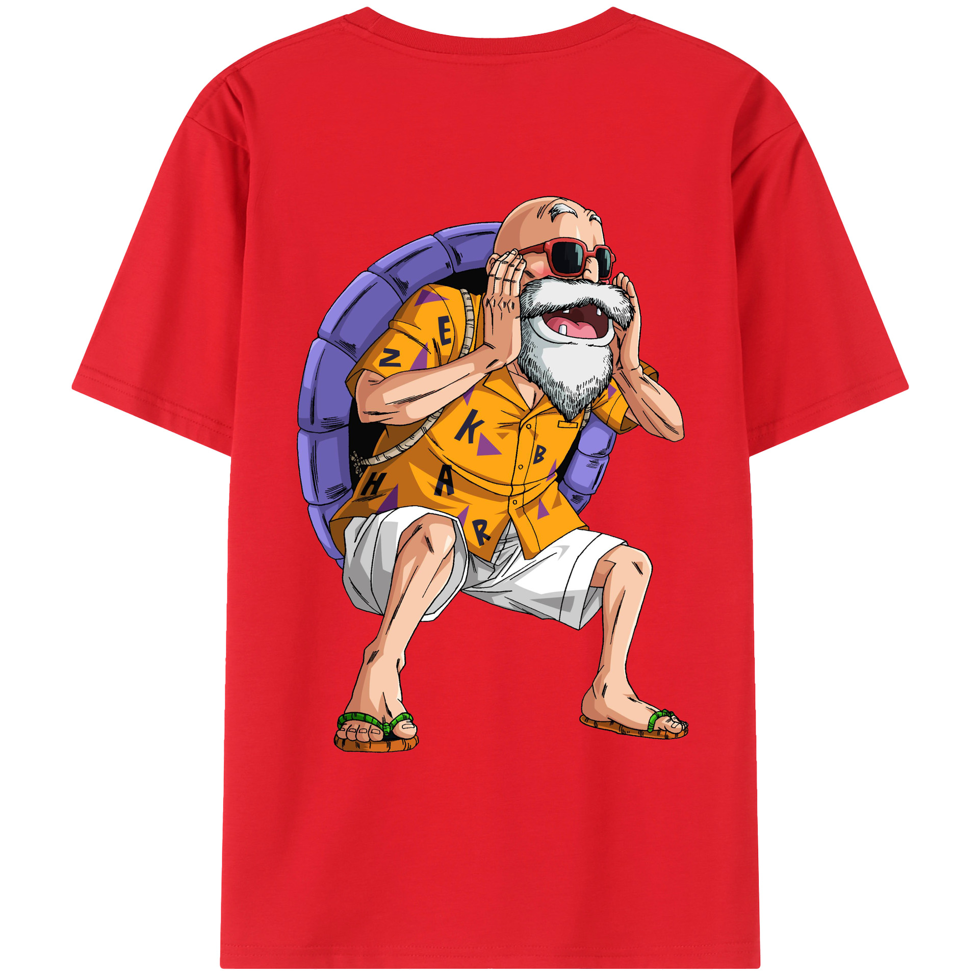 （画像用） ドラゴンボール 亀仙人（かめせんにん） DRAGON BALL Master Roshi Kame Sennin レディース半袖Tシャツ(バックプリント)