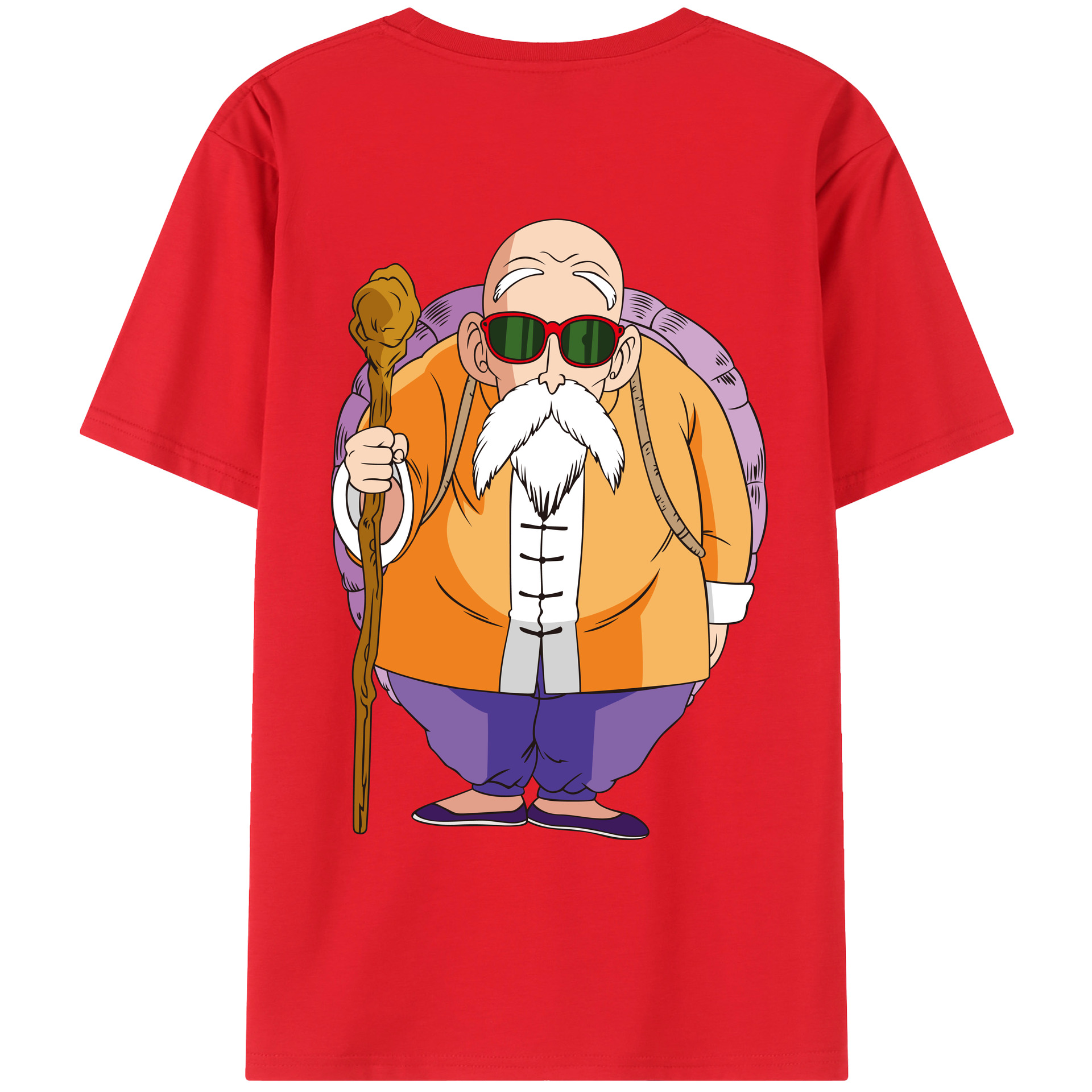 （画像用） ドラゴンボール 亀仙人（かめせんにん） DRAGON BALL Master Roshi Kame Sennin レディース半袖Tシャツ(バックプリント)