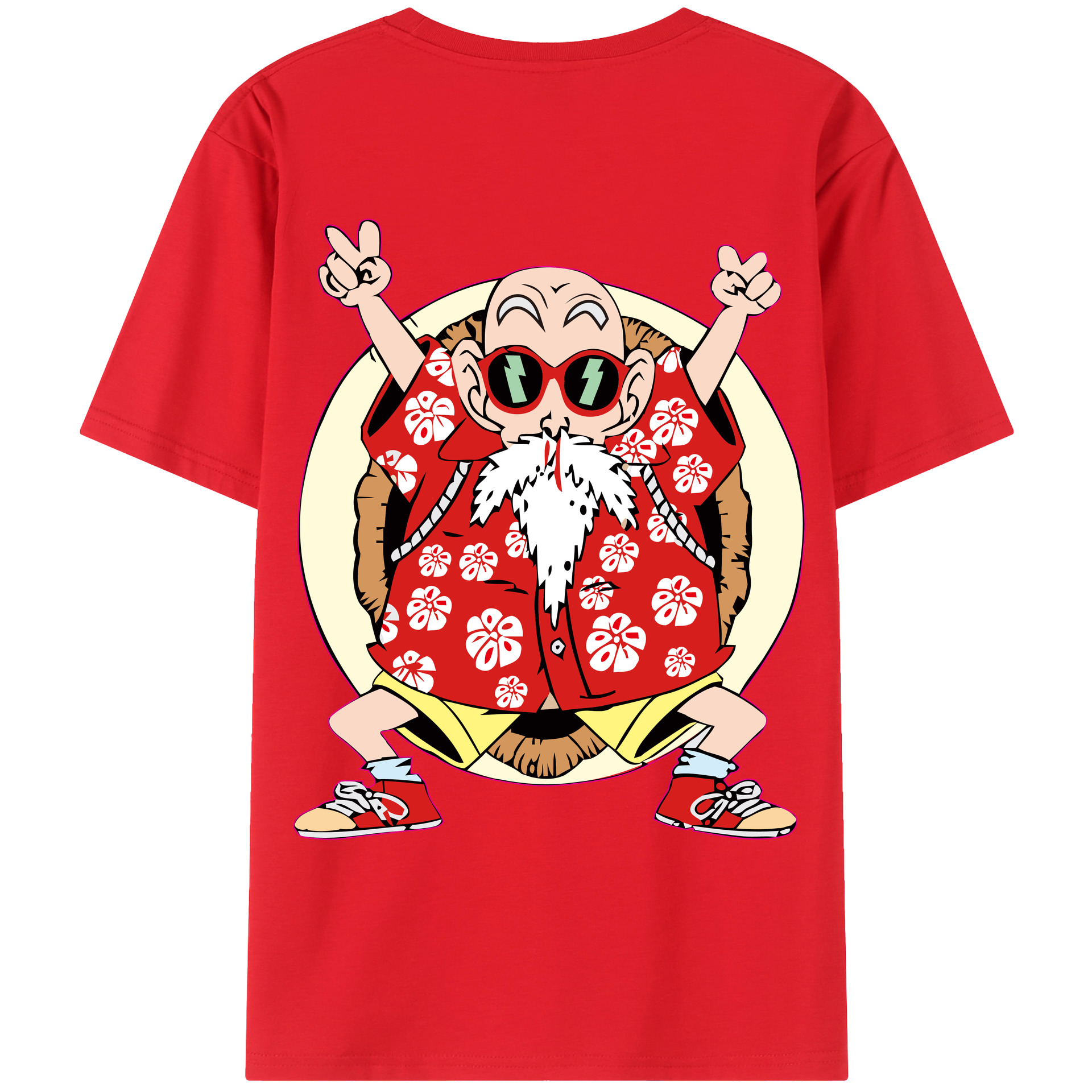 （画像用） ドラゴンボール 亀仙人（かめせんにん） DRAGON BALL Master Roshi Kame Sennin レディース半袖Tシャツ(バックプリント)