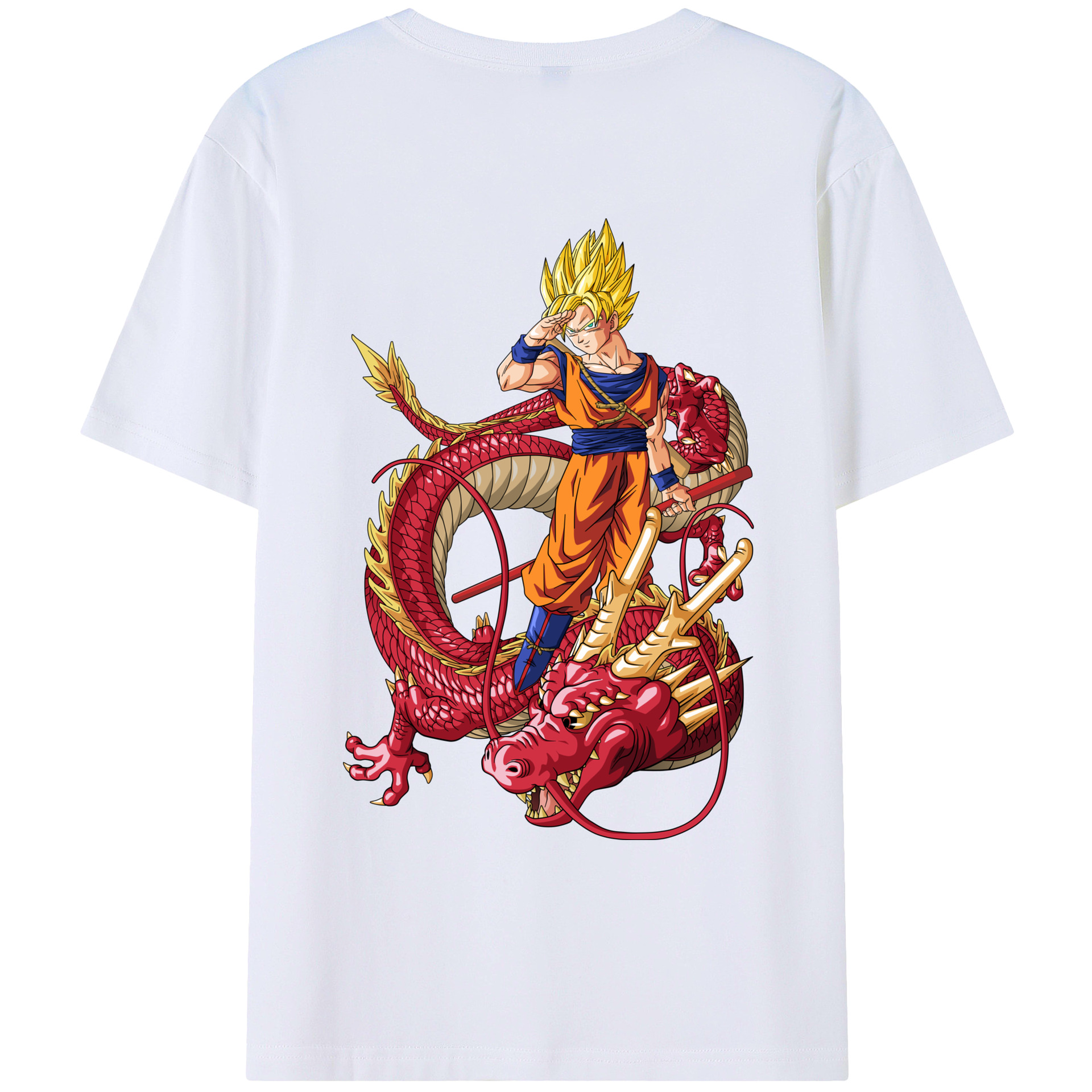 （画像用） ドラゴンボール 孫悟空（そん ごくう）Son Goku カカロット DRAGON BALL Kakarotto レディース半袖Tシャツ(バックプリント)